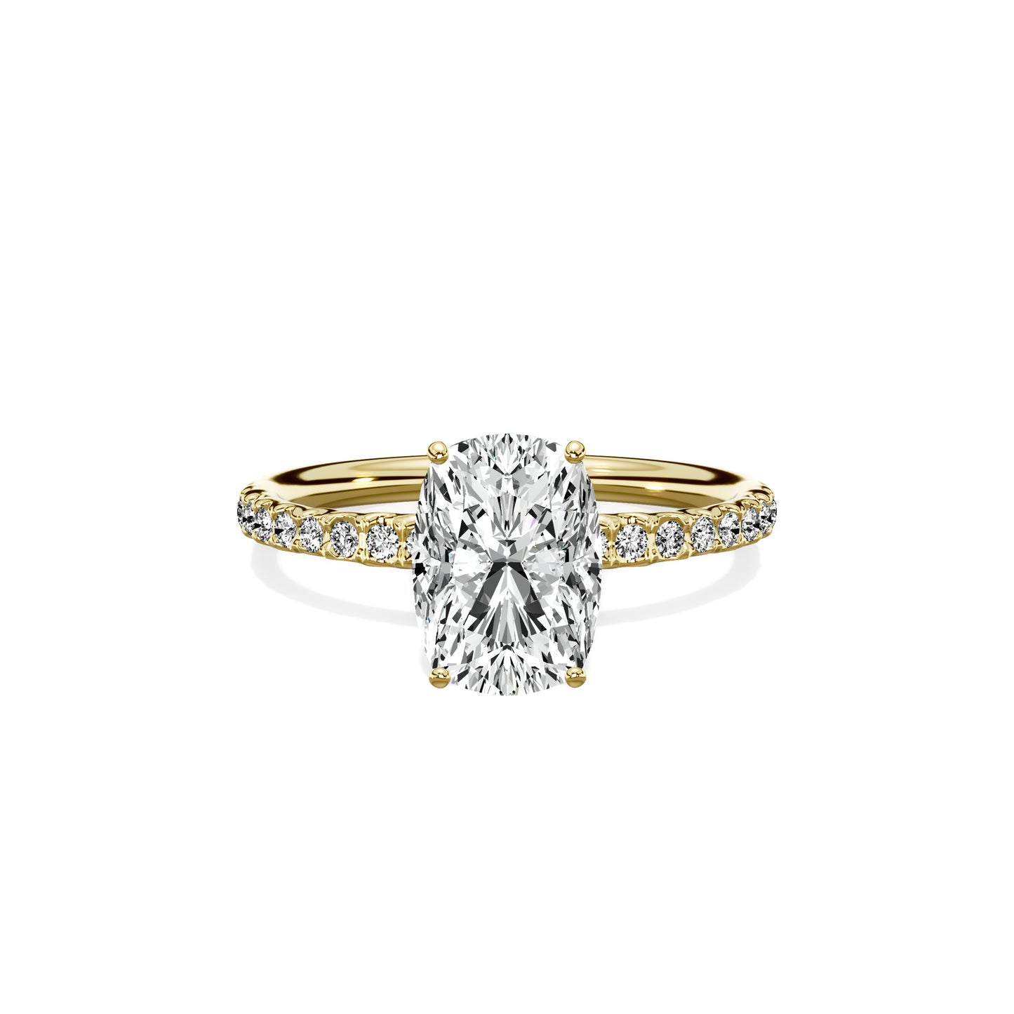 Martini Pave Solitaire Engagement Ring