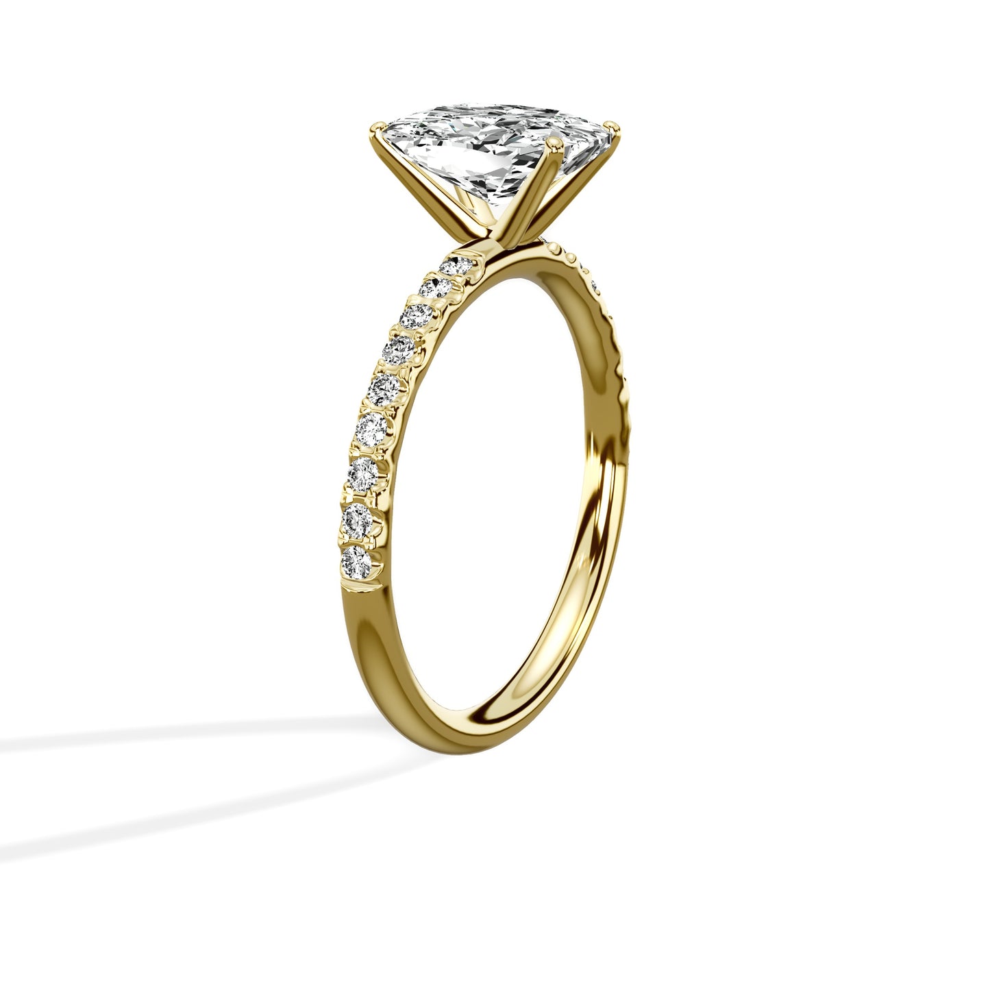 Martini Pave Solitaire Engagement Ring
