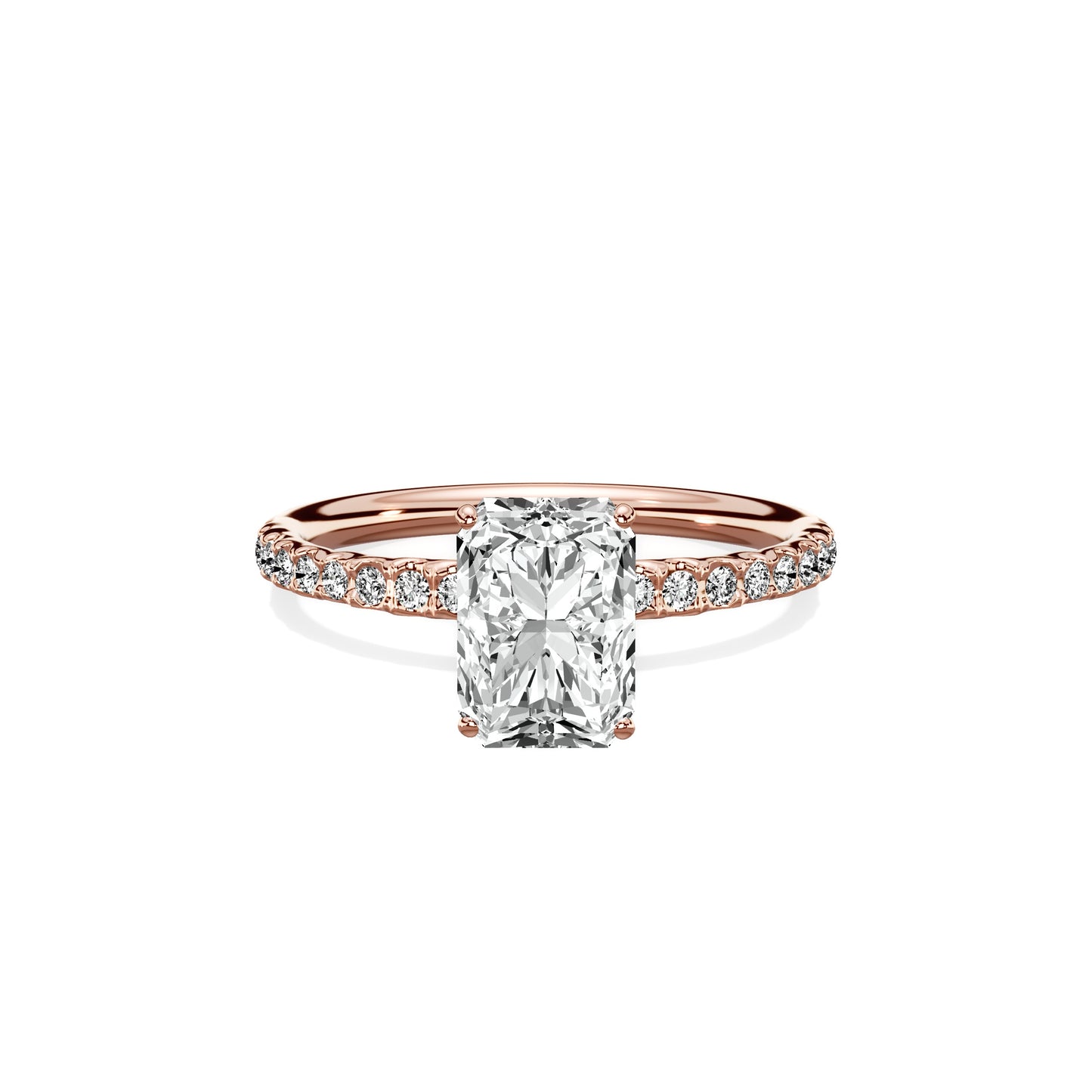 Martini Pave Solitaire Engagement Ring