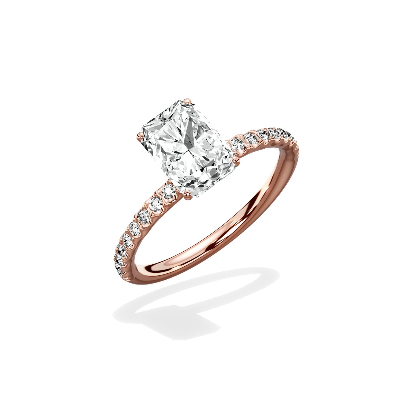 Martini Pave Solitaire Engagement Ring