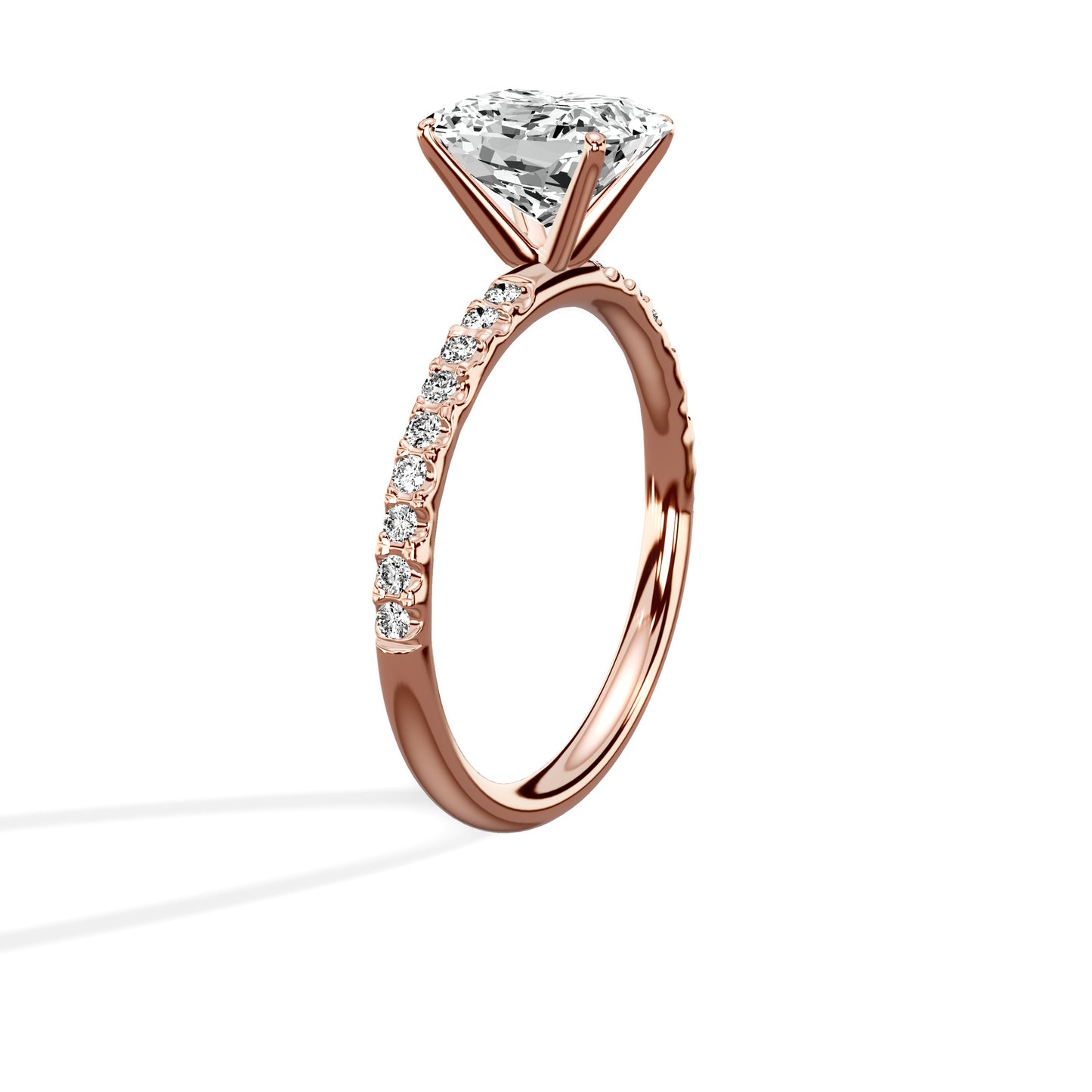 Martini Pave Solitaire Engagement Ring