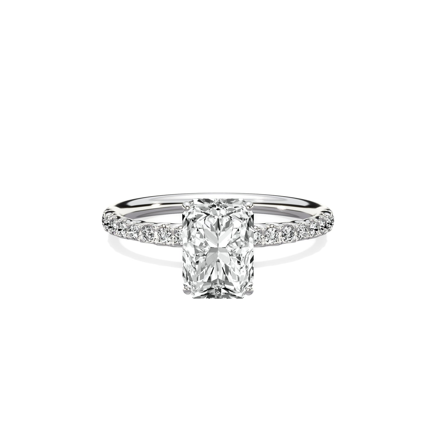 Martini Pave Solitaire Engagement Ring
