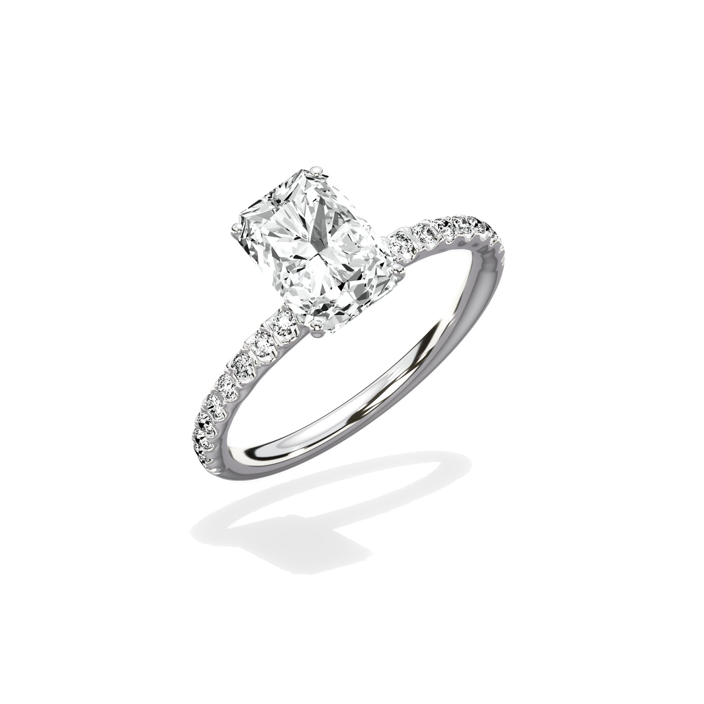 Martini Pave Solitaire Engagement Ring