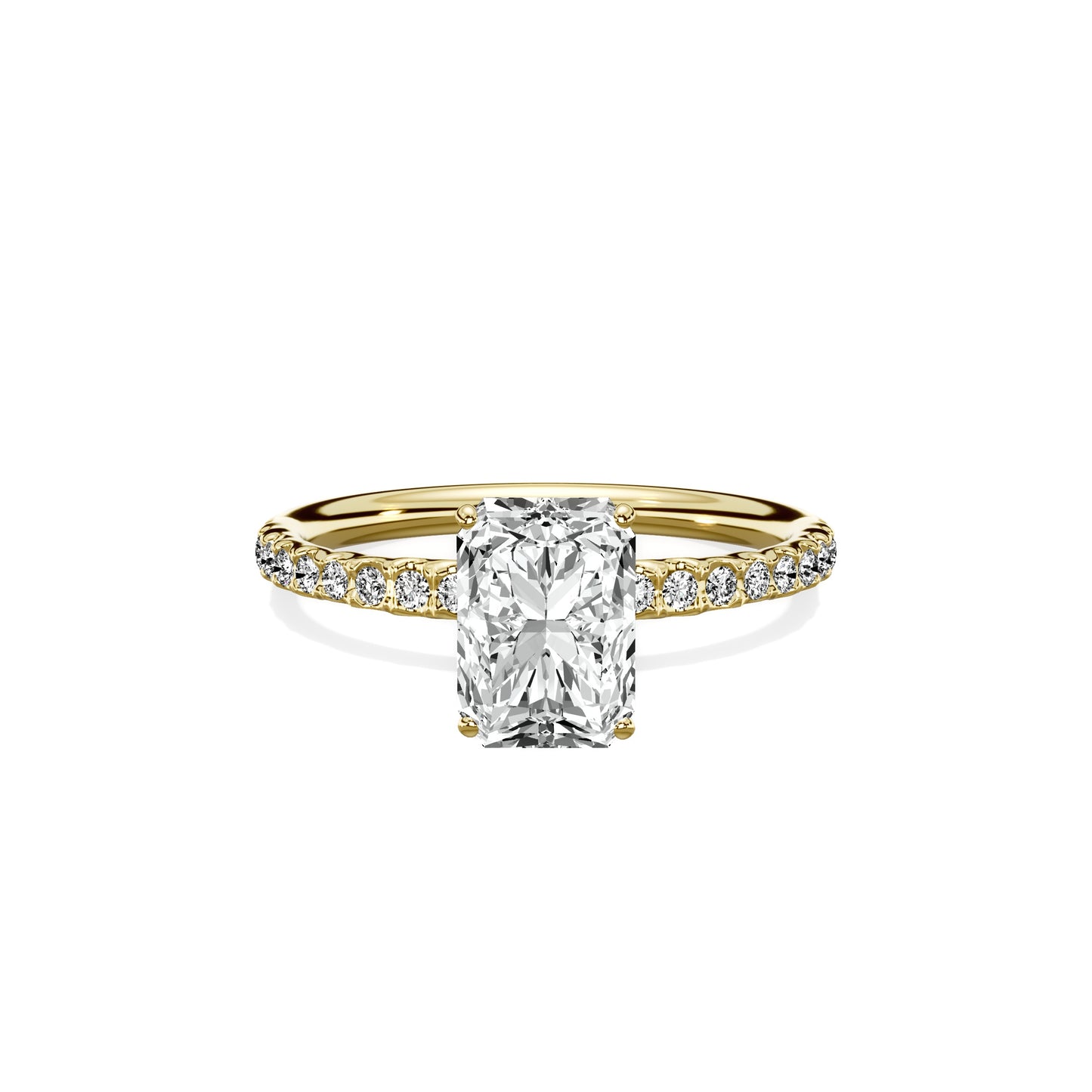 Martini Pave Solitaire Engagement Ring