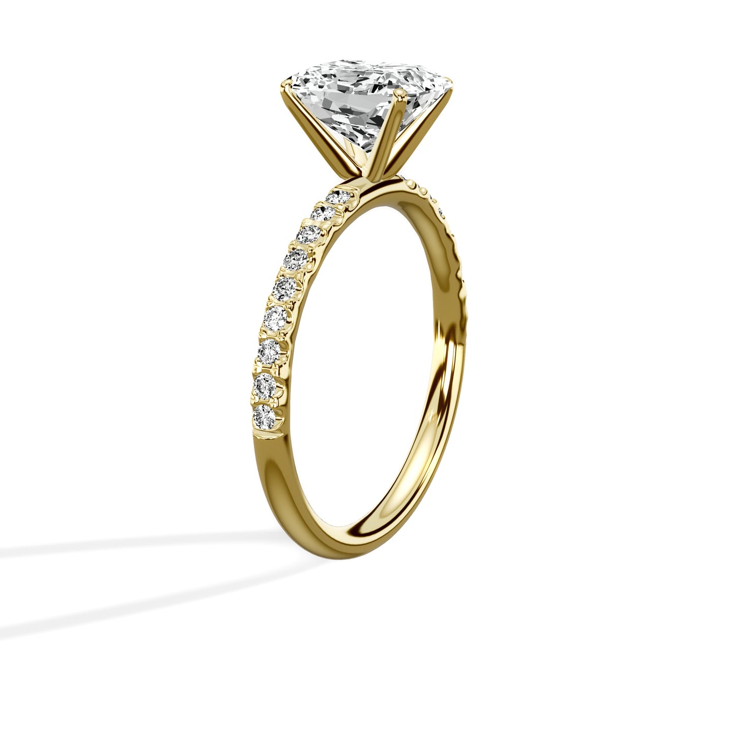 Martini Pave Solitaire Engagement Ring