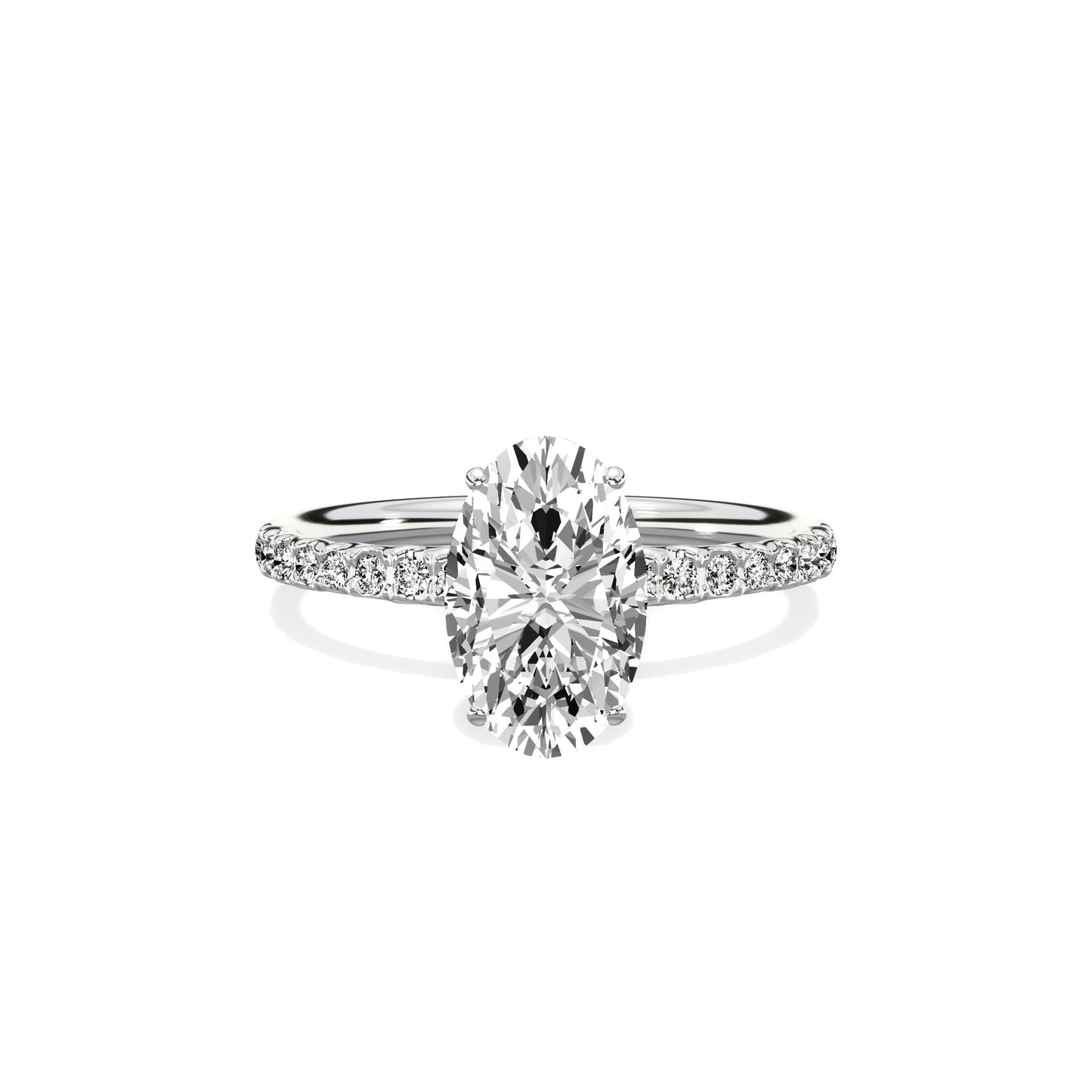 Martini Pave Solitaire Engagement Ring