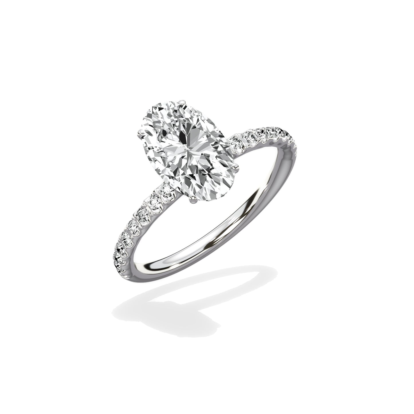 Martini Pave Solitaire Engagement Ring