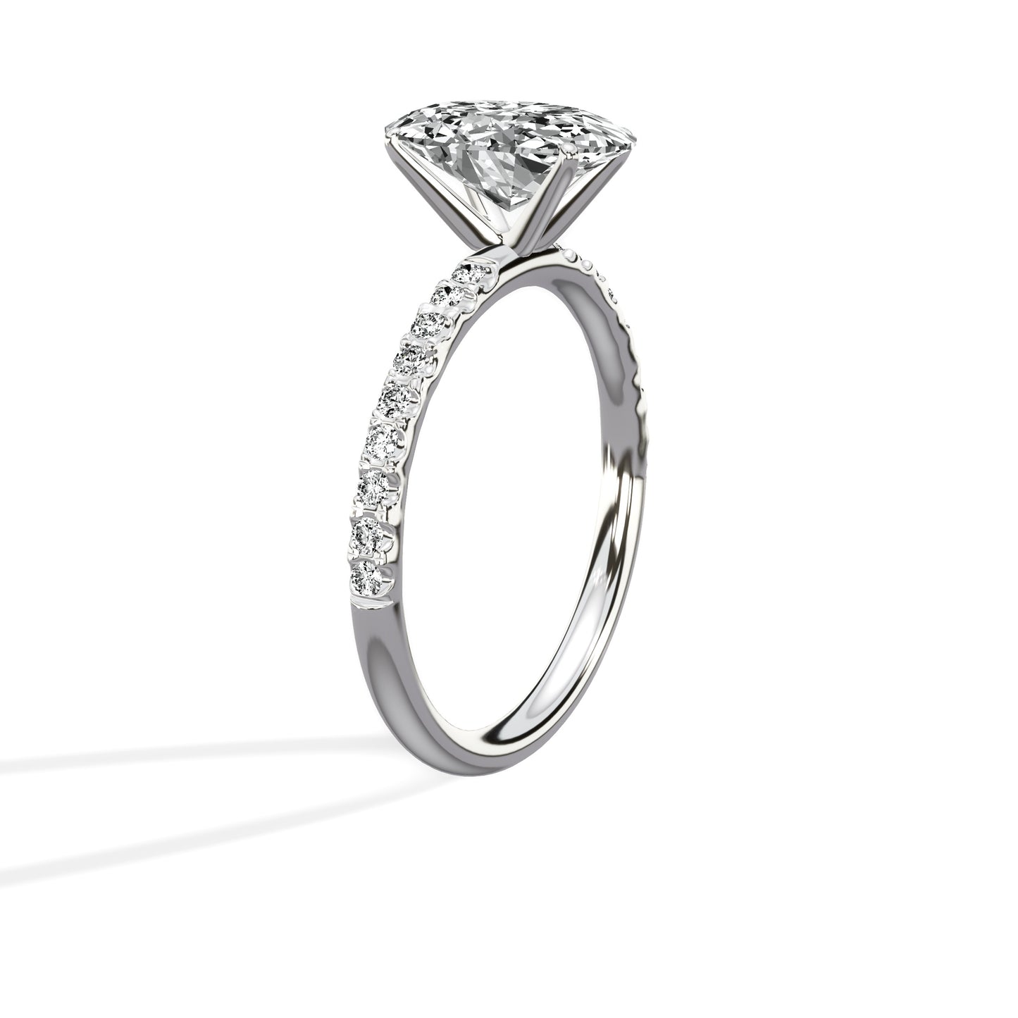 Martini Pave Solitaire Engagement Ring