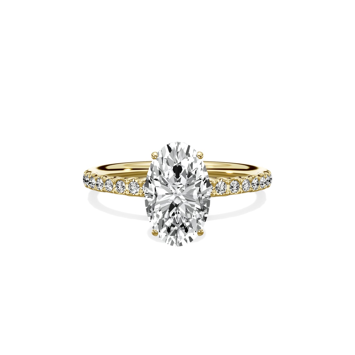 Martini Pave Solitaire Engagement Ring