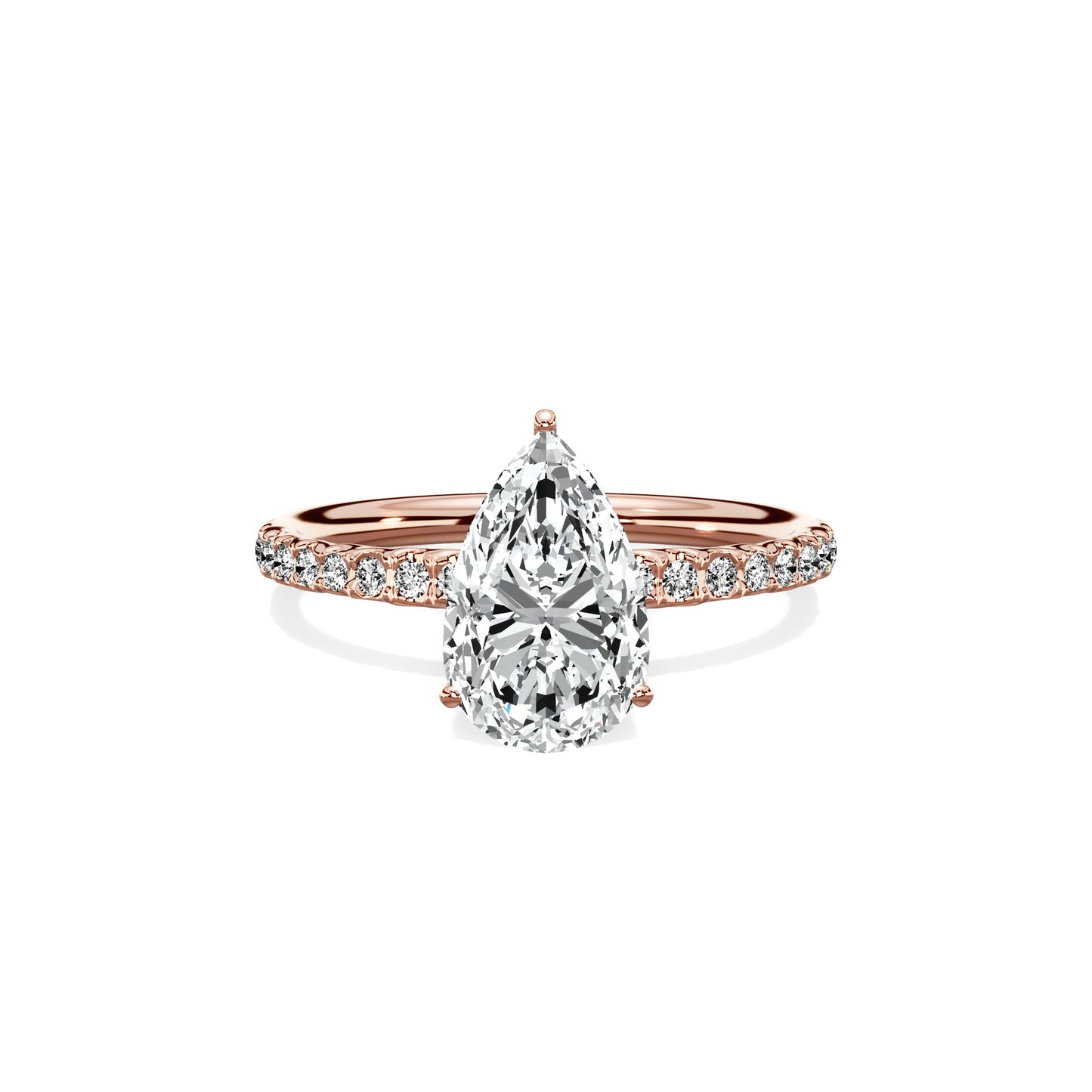 Martini Pave Solitaire Engagement Ring