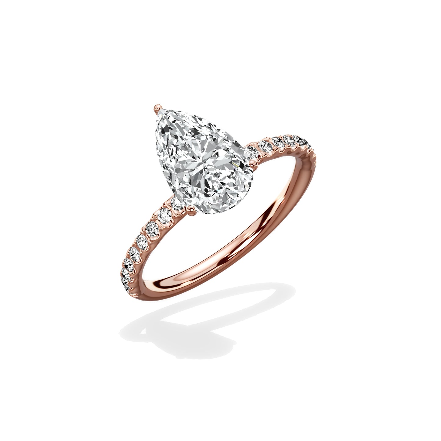 Martini Pave Solitaire Engagement Ring