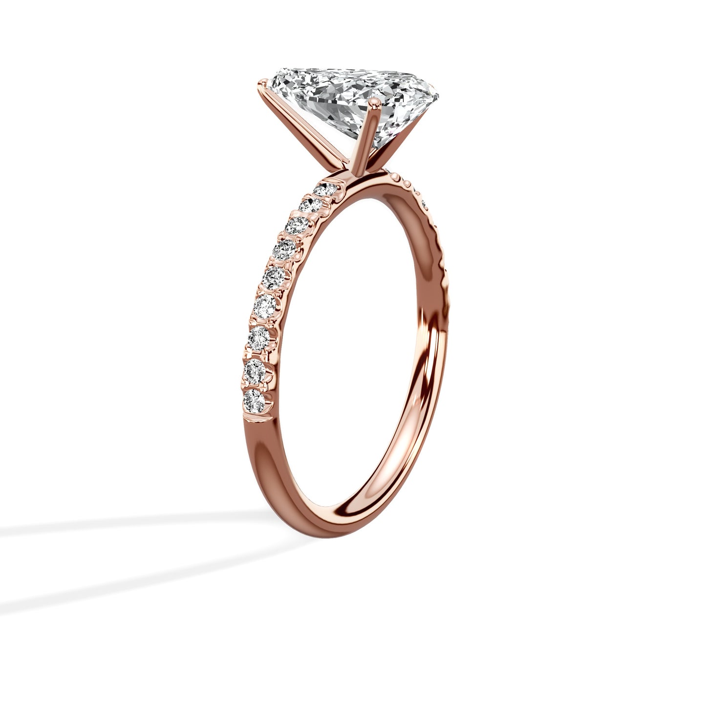 Martini Pave Solitaire Engagement Ring