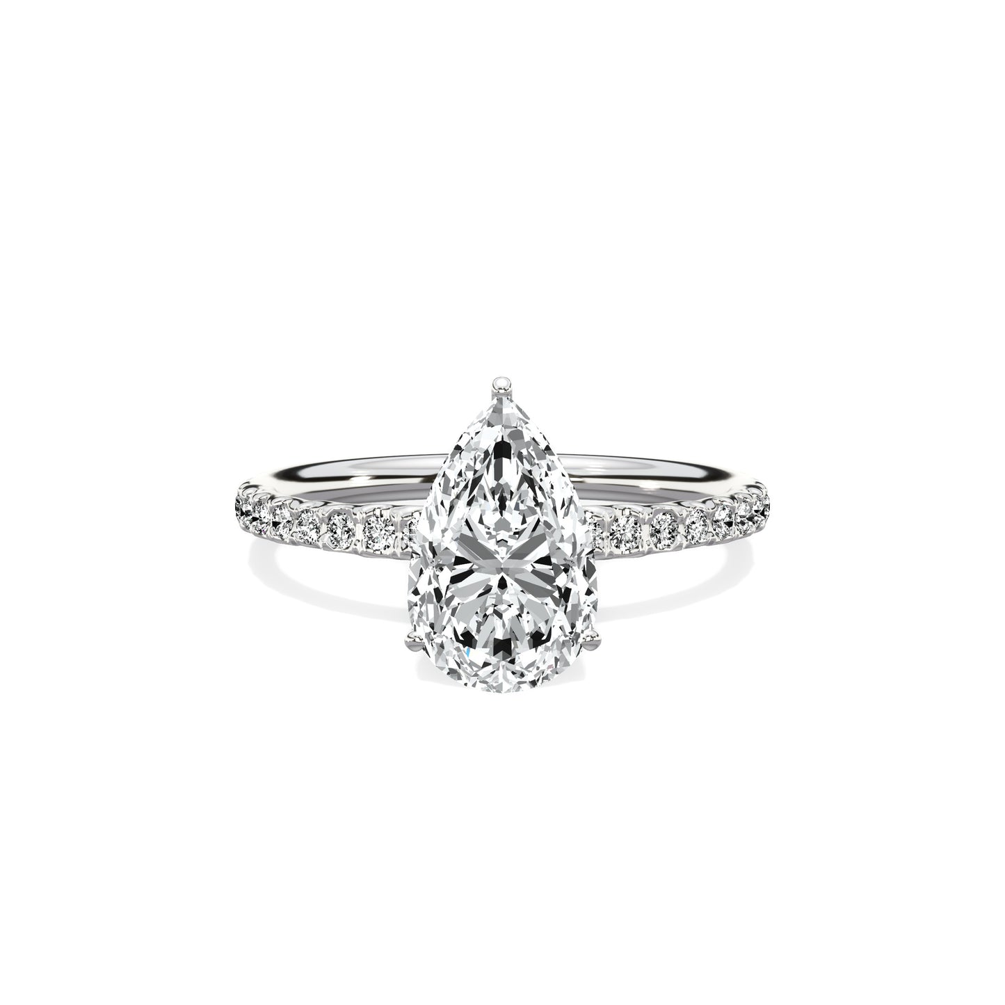 Martini Pave Solitaire Engagement Ring