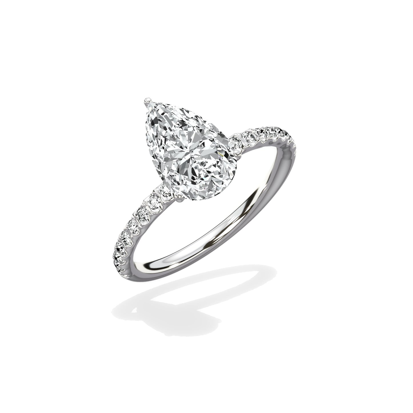 Martini Pave Solitaire Engagement Ring