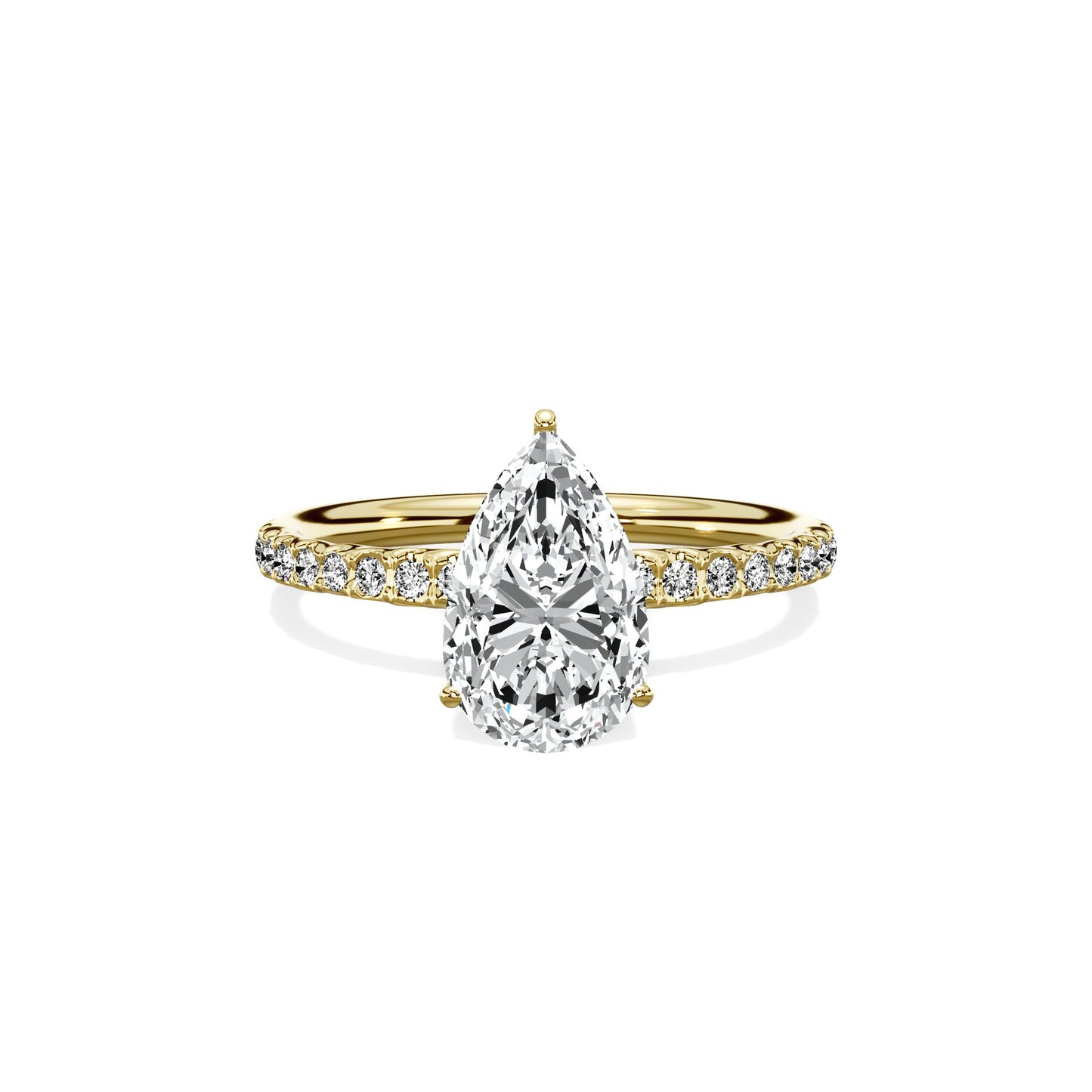 Martini Pave Solitaire Engagement Ring