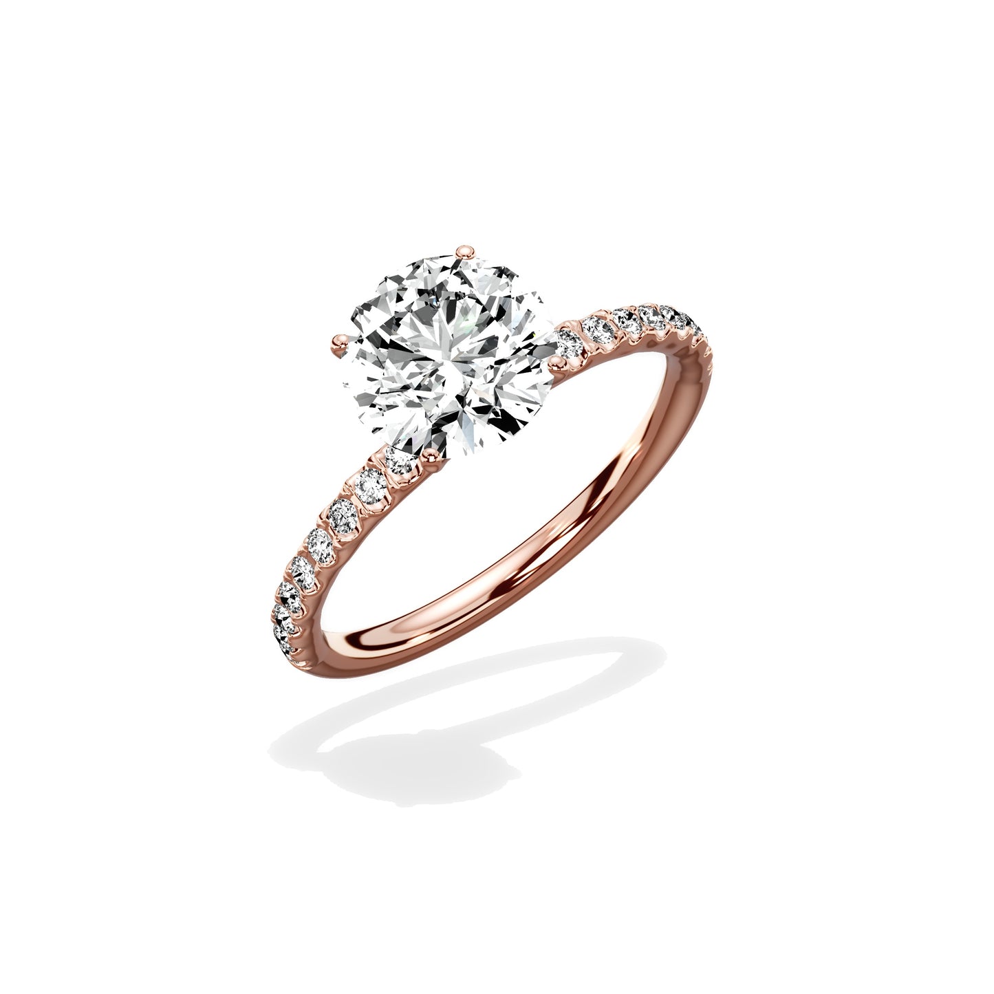 Martini Pave Solitaire Engagement Ring