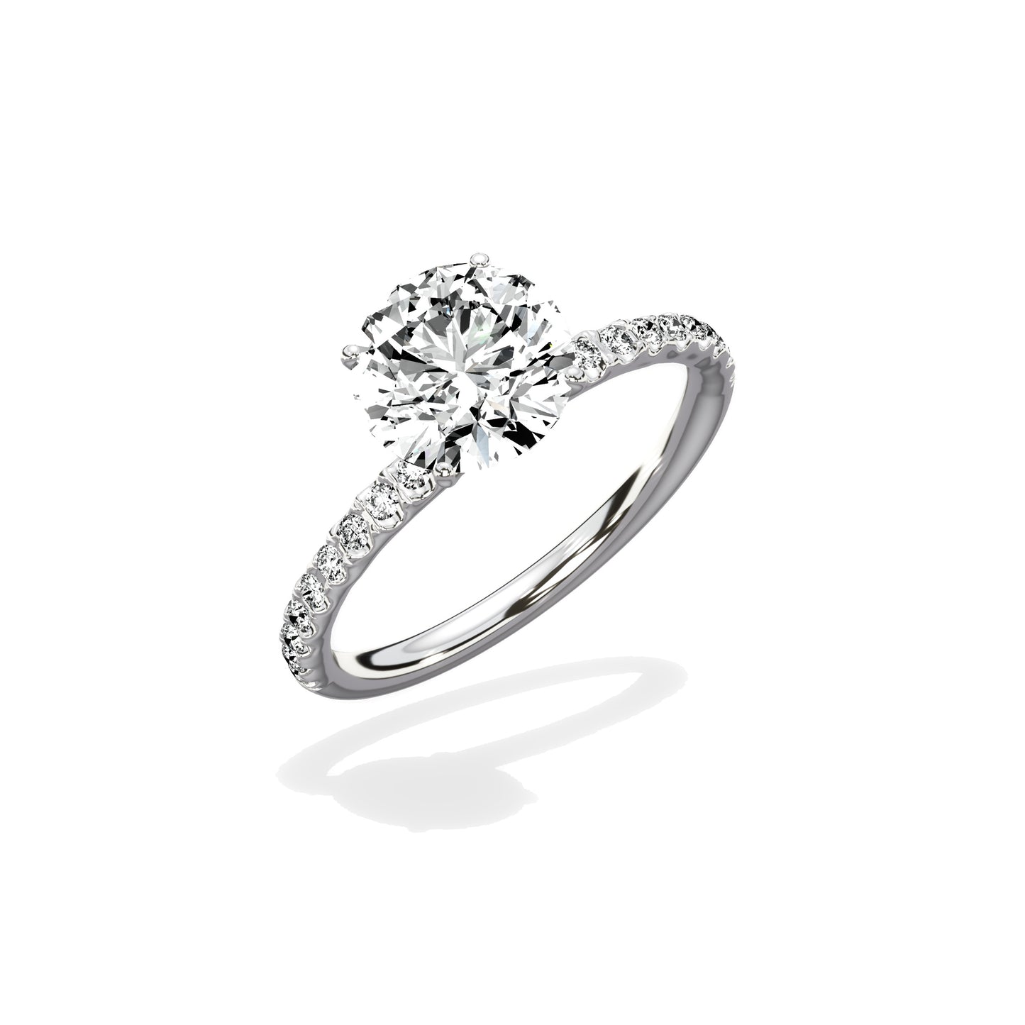 Martini Pave Solitaire Engagement Ring