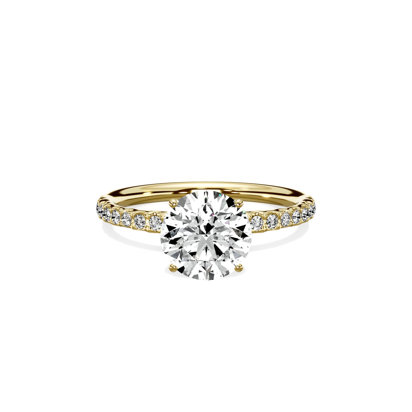Martini Pave Solitaire Engagement Ring