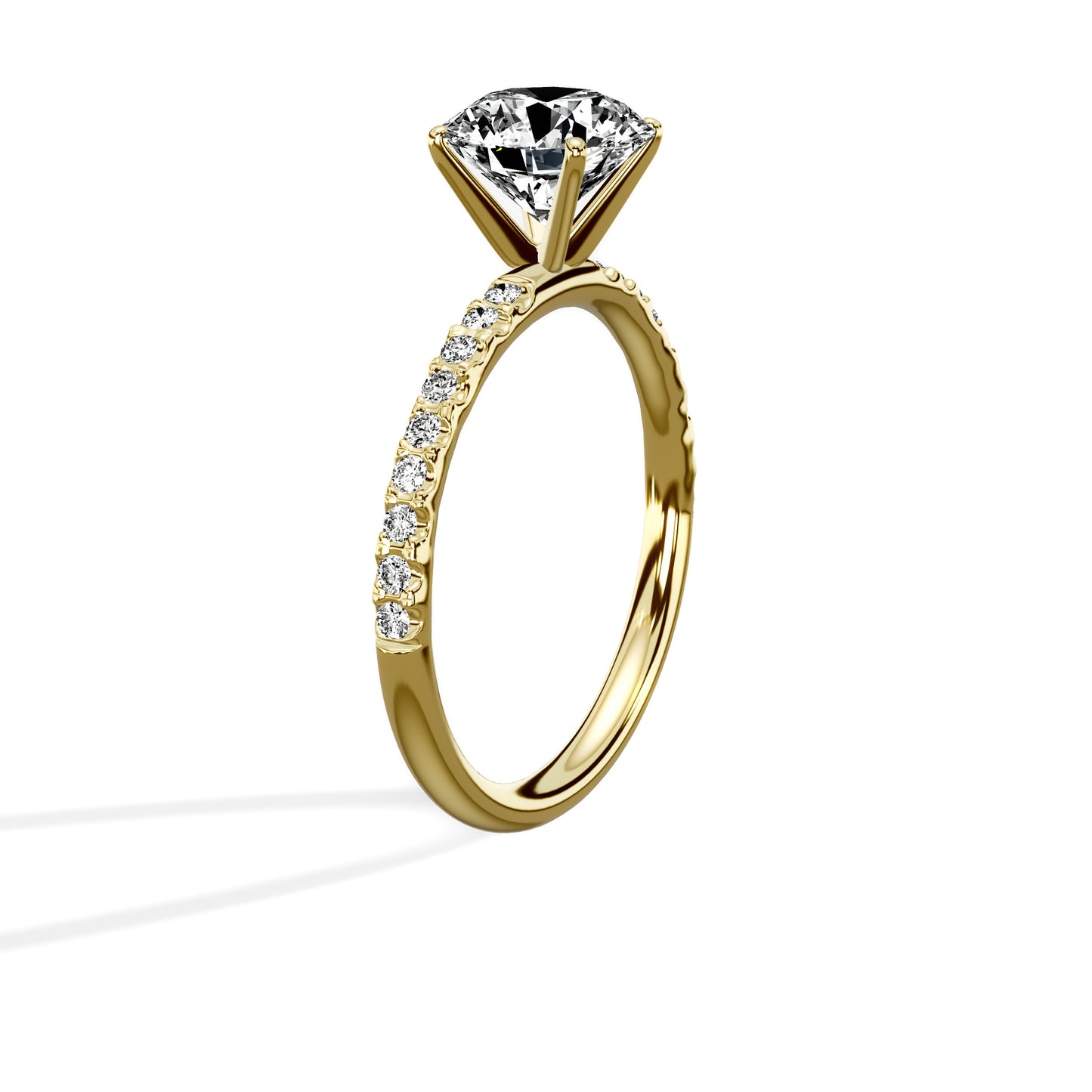 Martini Pave Solitaire Engagement Ring