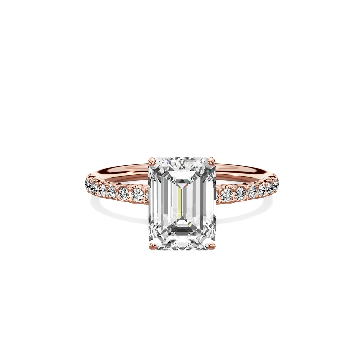 Martini Pave Solitaire Engagement Ring