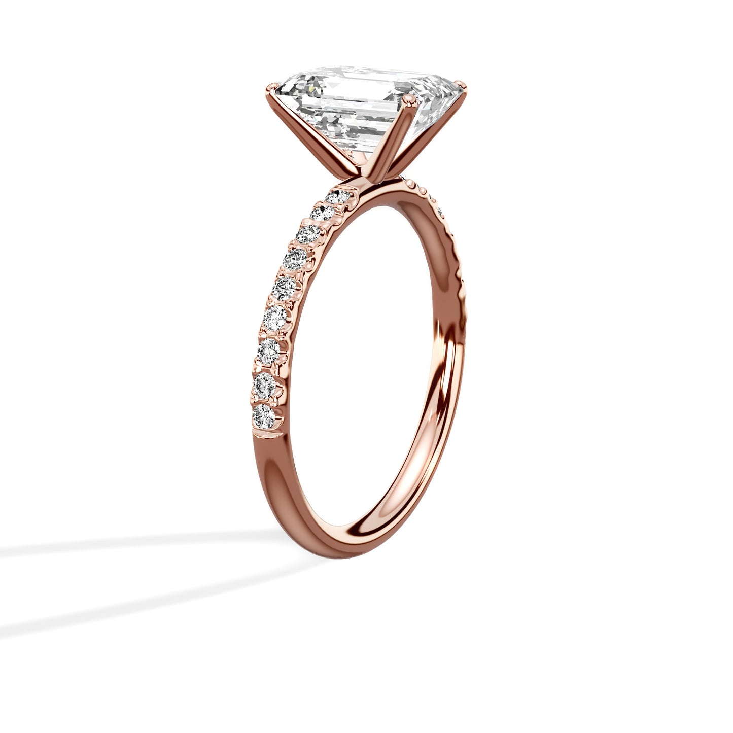 Martini Pave Solitaire Engagement Ring