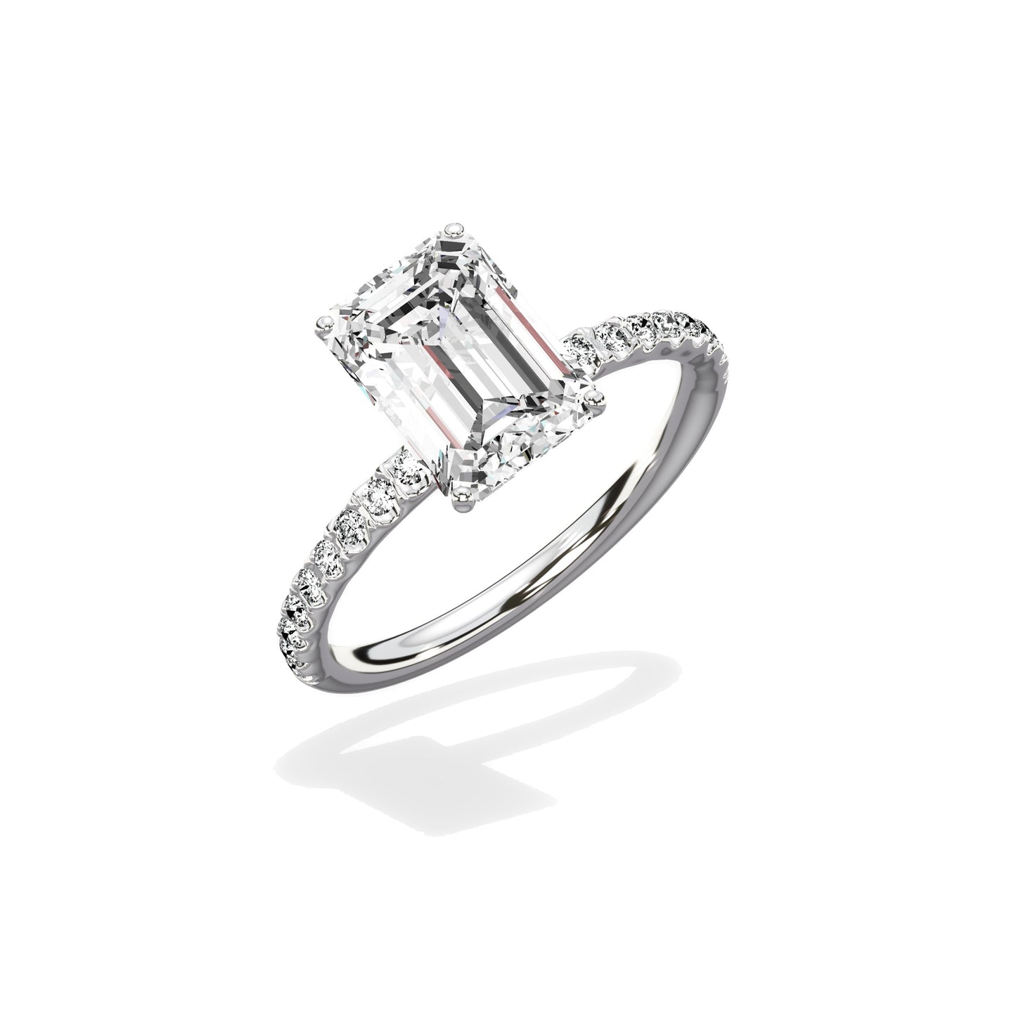 Martini Pave Solitaire Engagement Ring