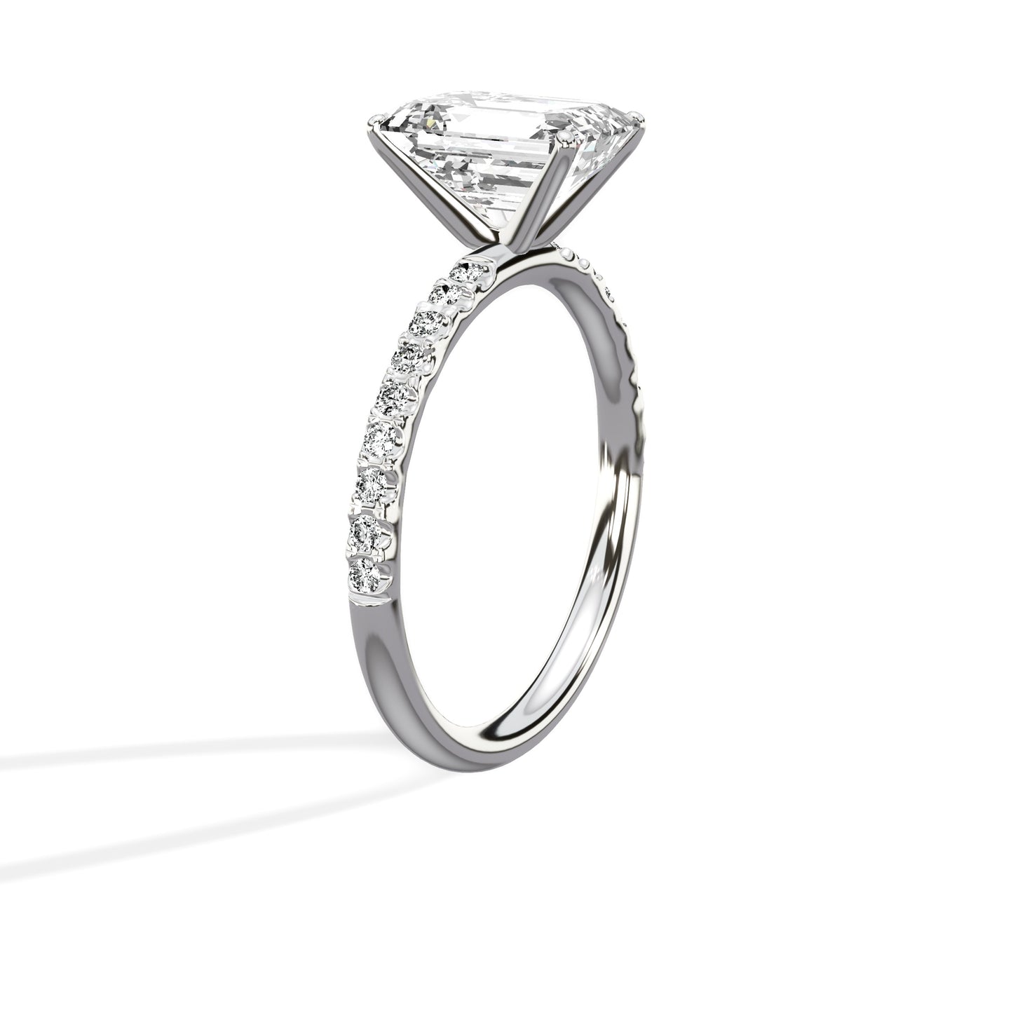 Martini Pave Solitaire Engagement Ring