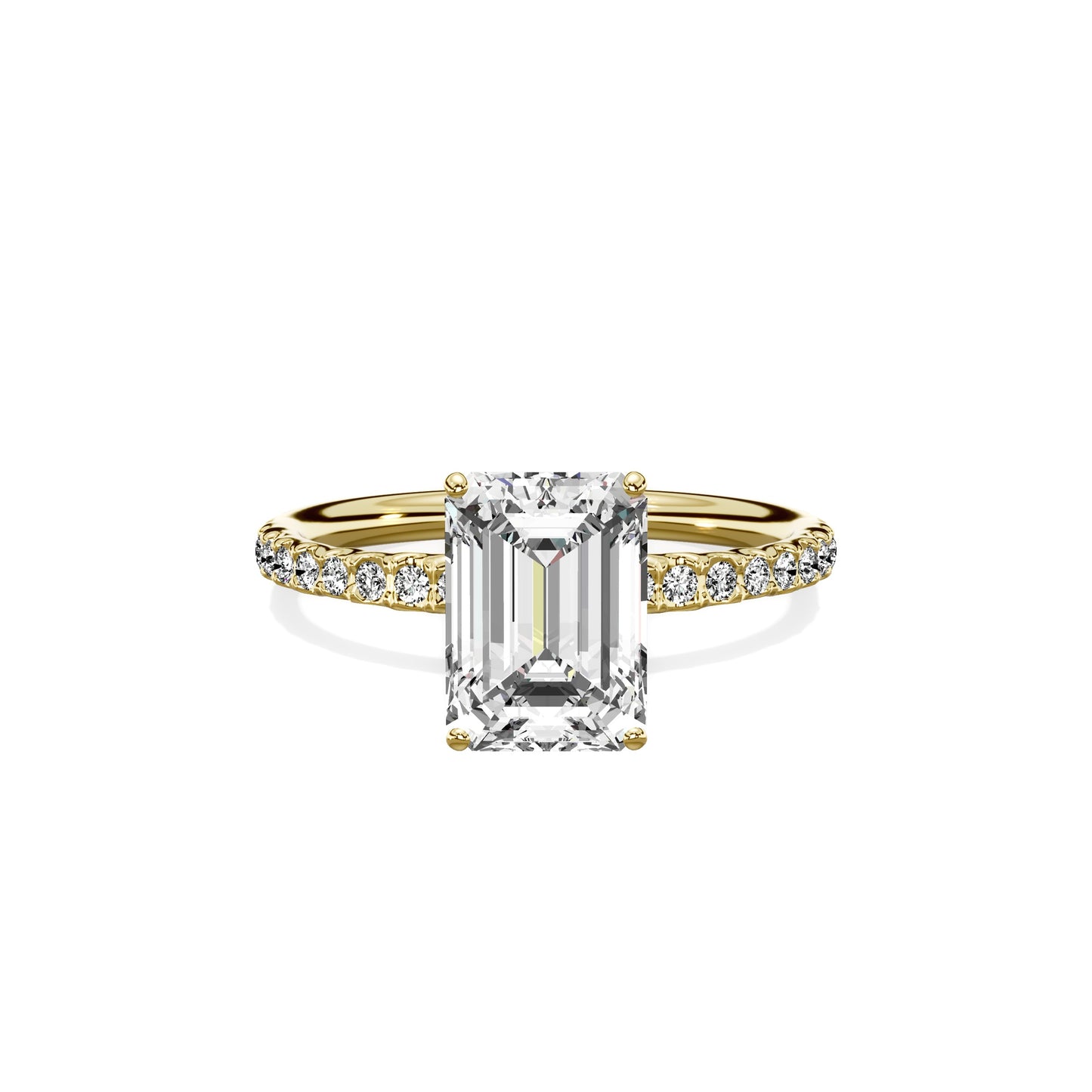Martini Pave Solitaire Engagement Ring