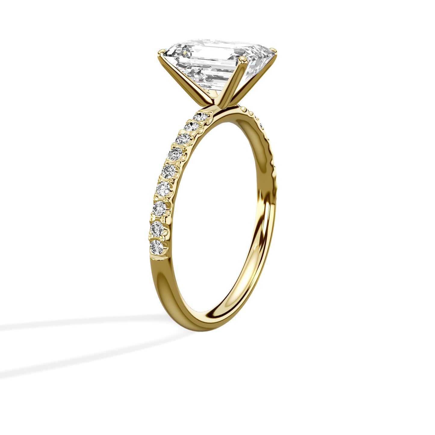 Martini Pave Solitaire Engagement Ring