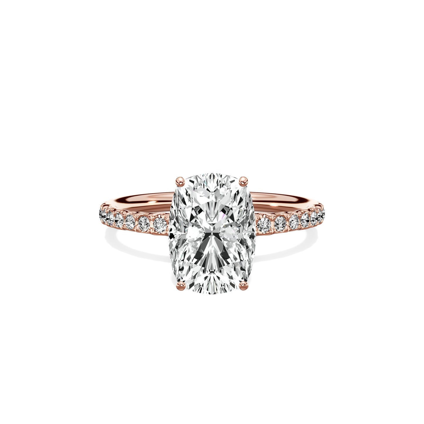 Martini Pave Solitaire Engagement Ring
