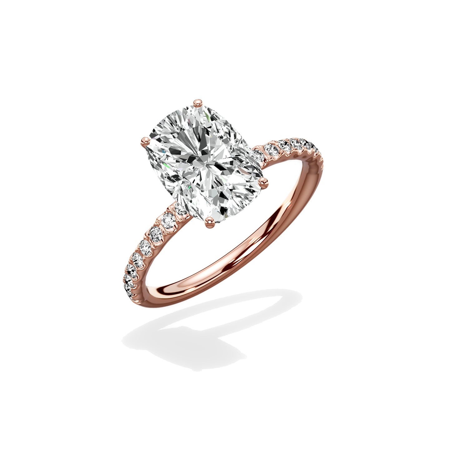 Martini Pave Solitaire Engagement Ring