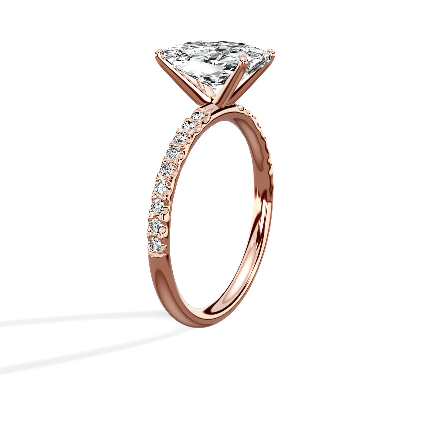 Martini Pave Solitaire Engagement Ring