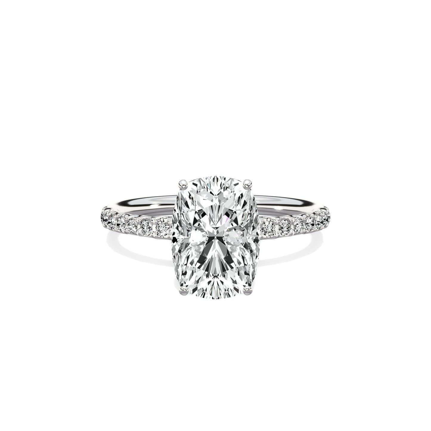Martini Pave Solitaire Engagement Ring
