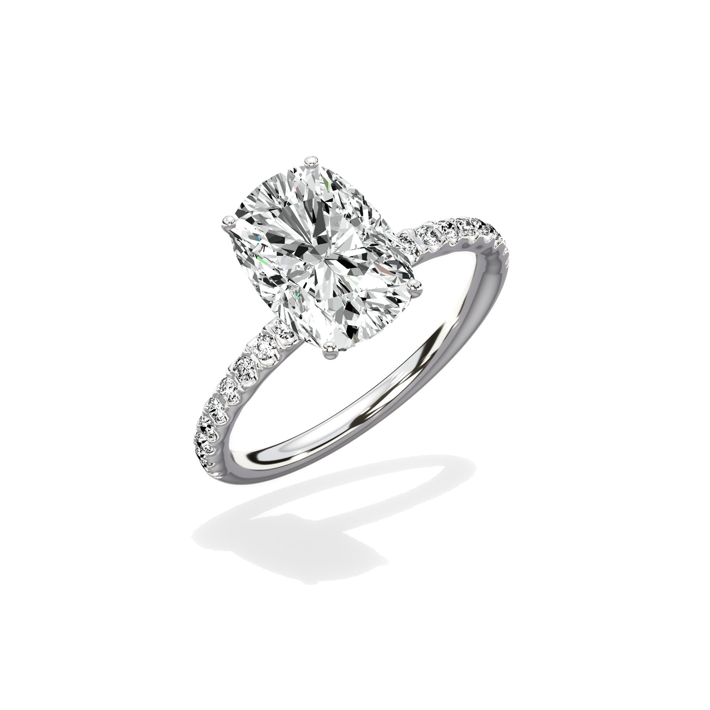 Martini Pave Solitaire Engagement Ring