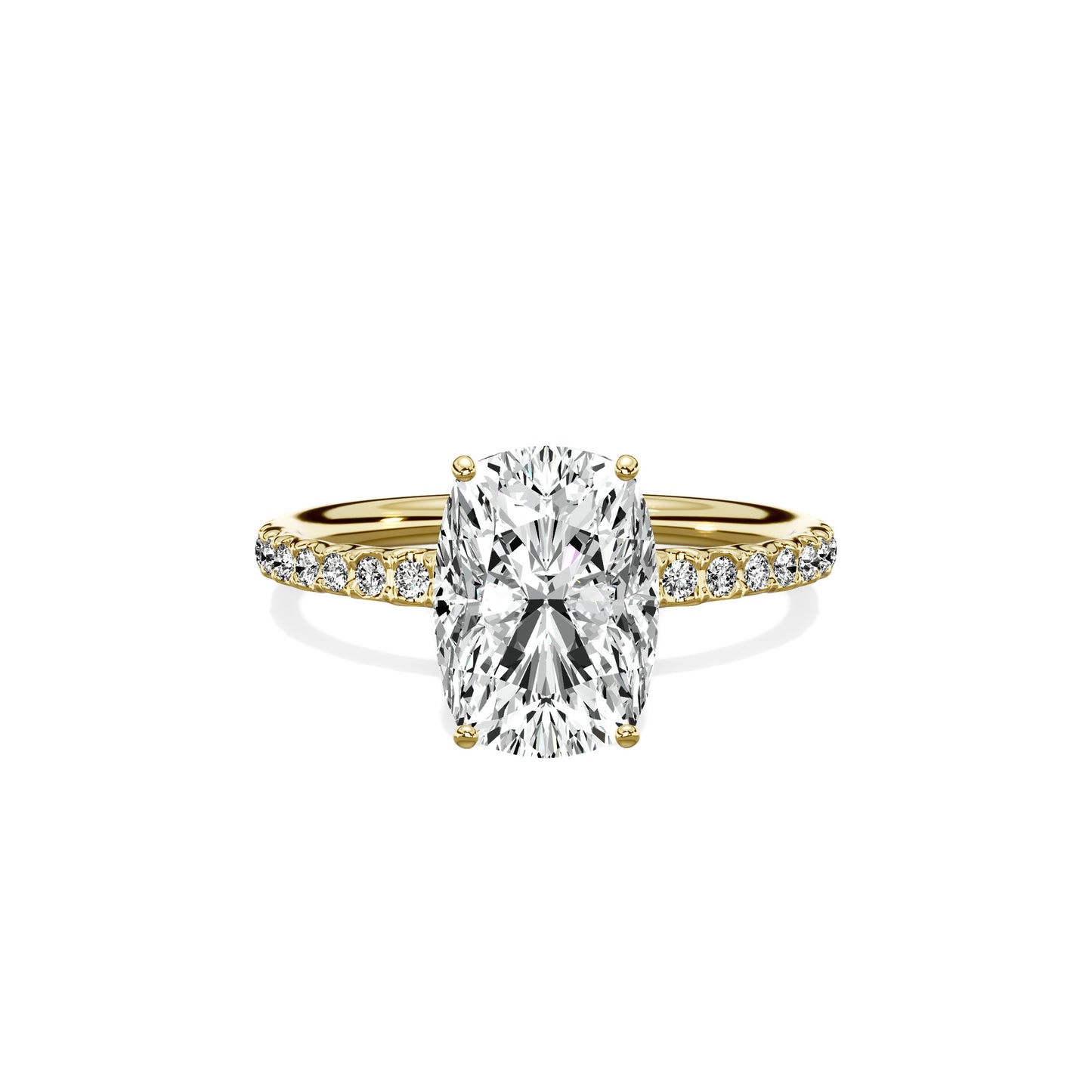 Martini Pave Solitaire Engagement Ring