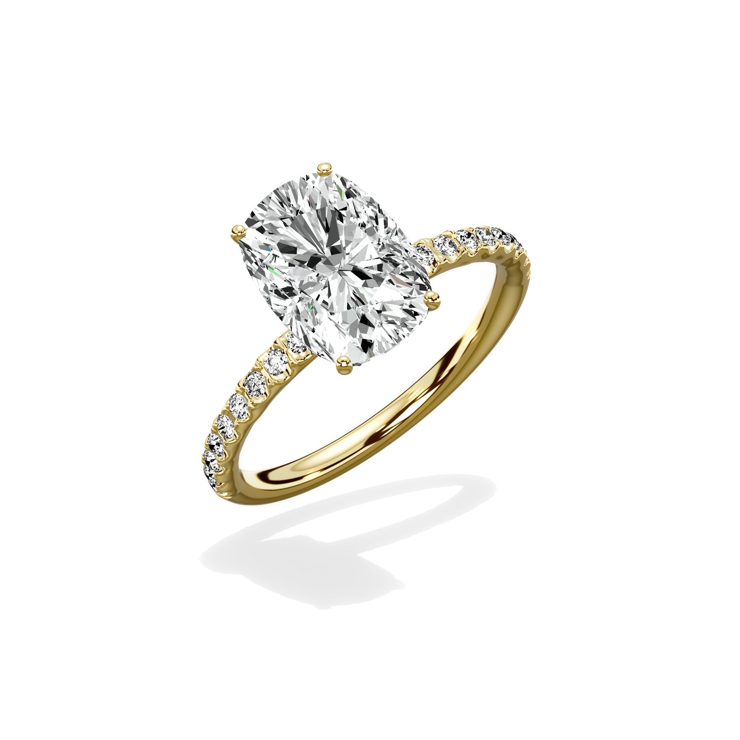 Martini Pave Solitaire Engagement Ring
