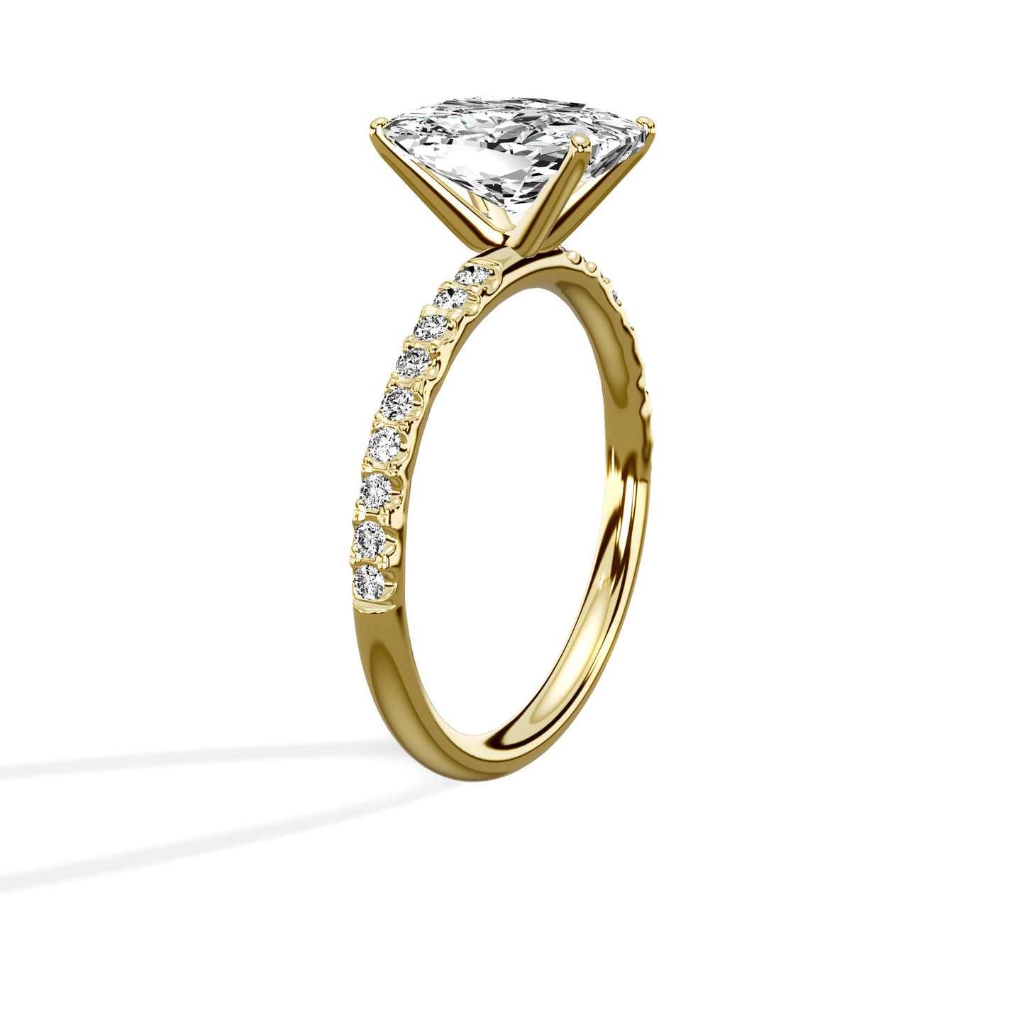 Martini Pave Solitaire Engagement Ring