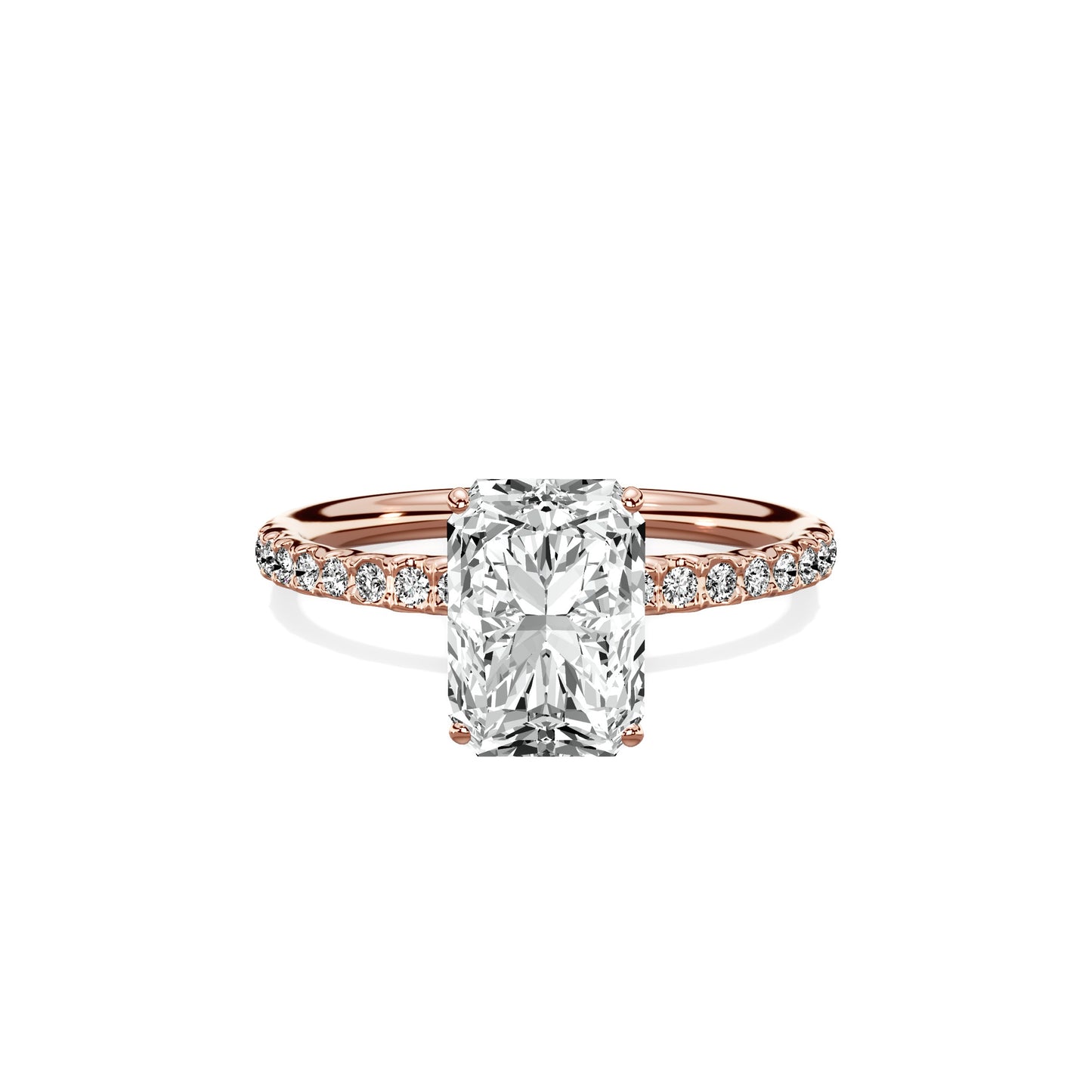 Martini Pave Solitaire Engagement Ring