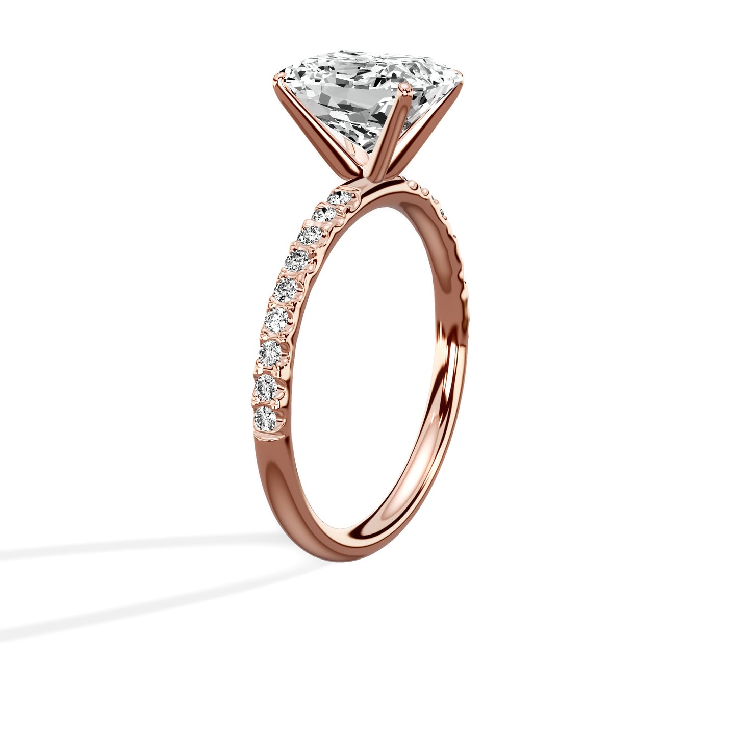 Martini Pave Solitaire Engagement Ring