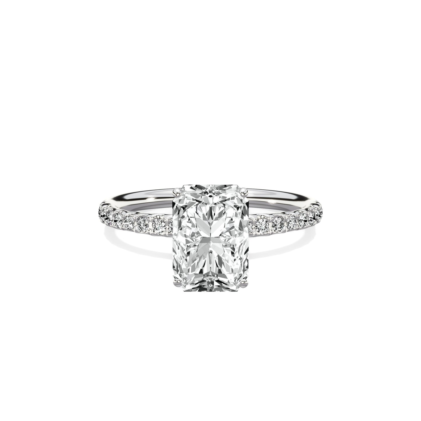 Martini Pave Solitaire Engagement Ring