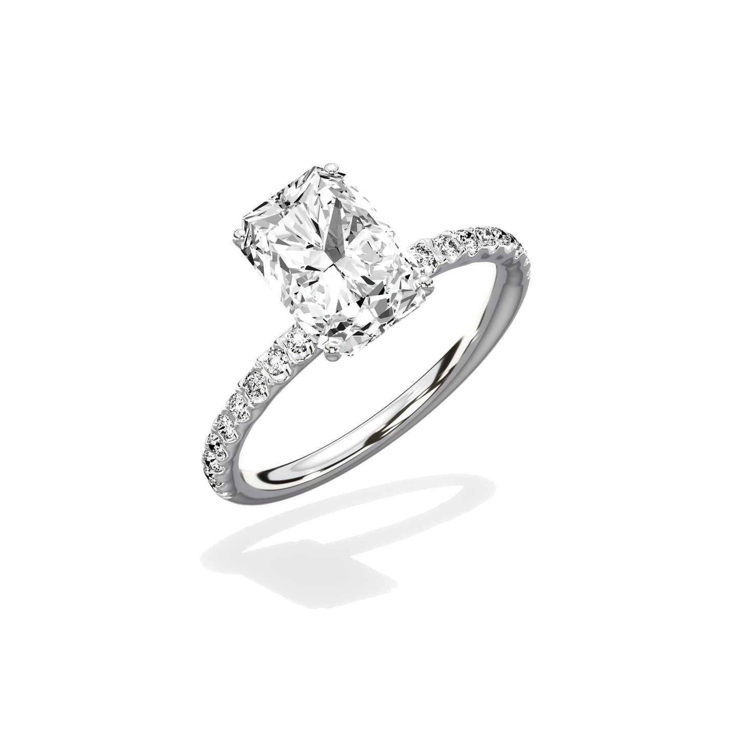 Martini Pave Solitaire Engagement Ring