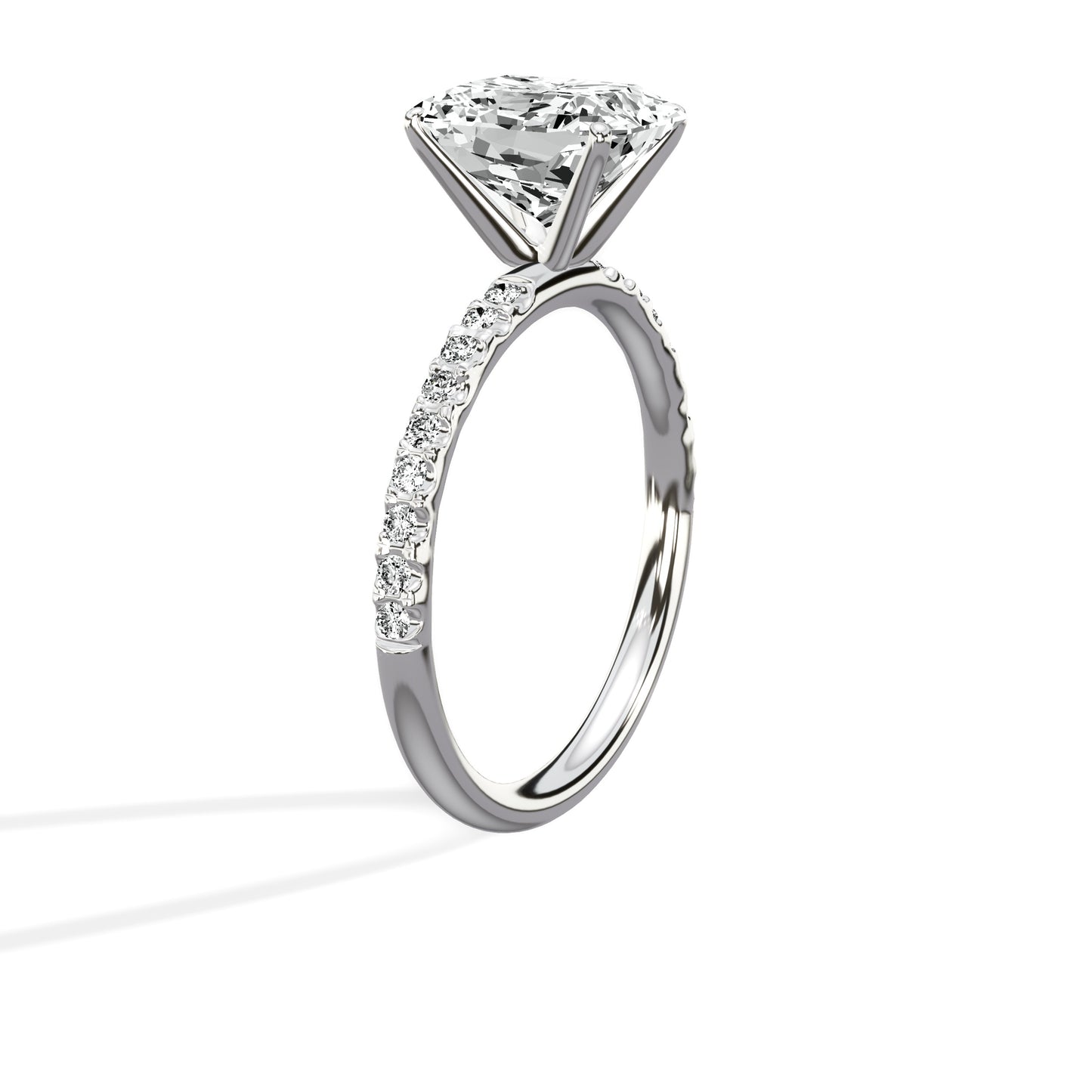 Martini Pave Solitaire Engagement Ring