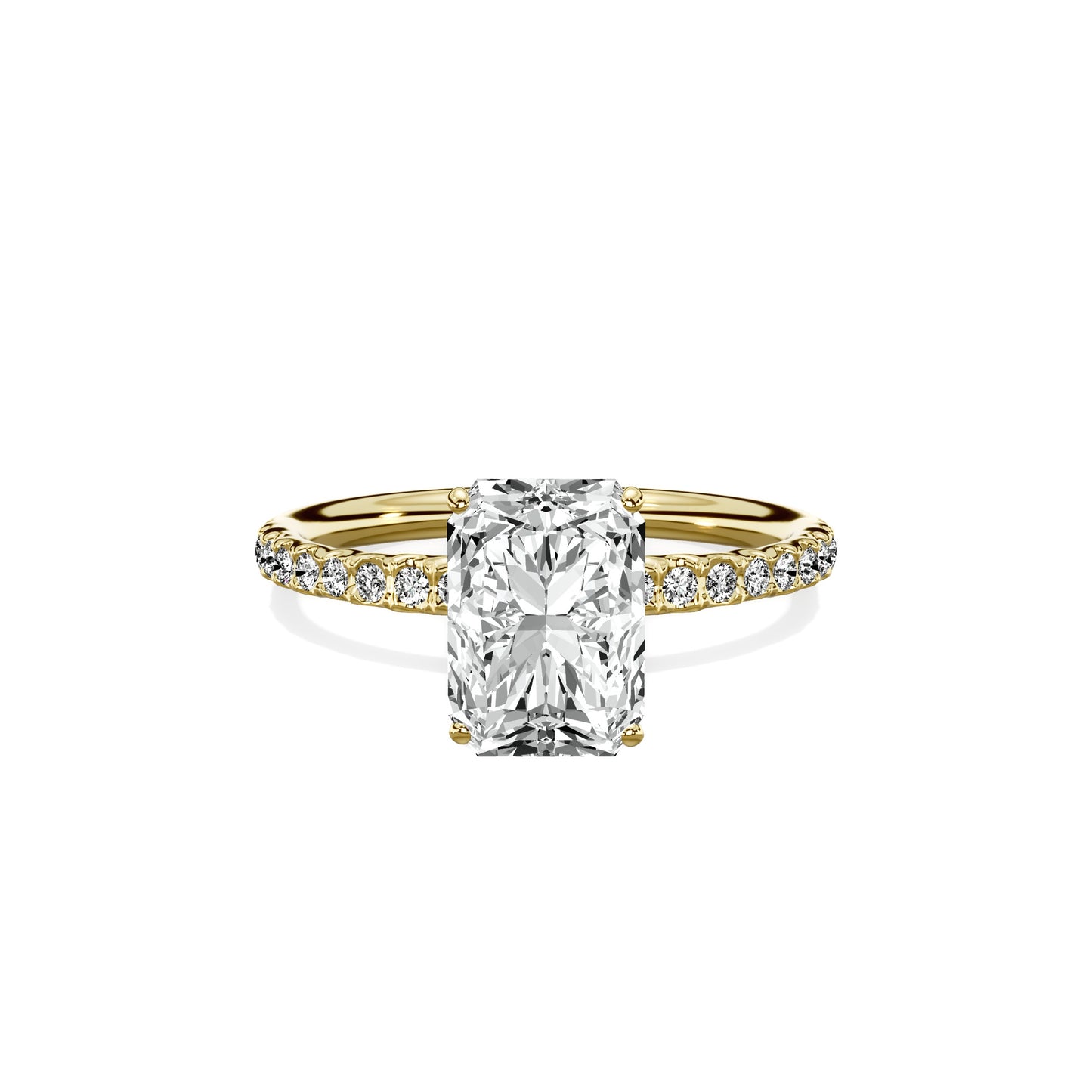 Martini Pave Solitaire Engagement Ring