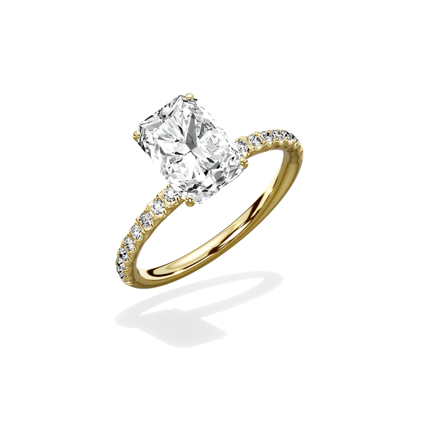 Martini Pave Solitaire Engagement Ring