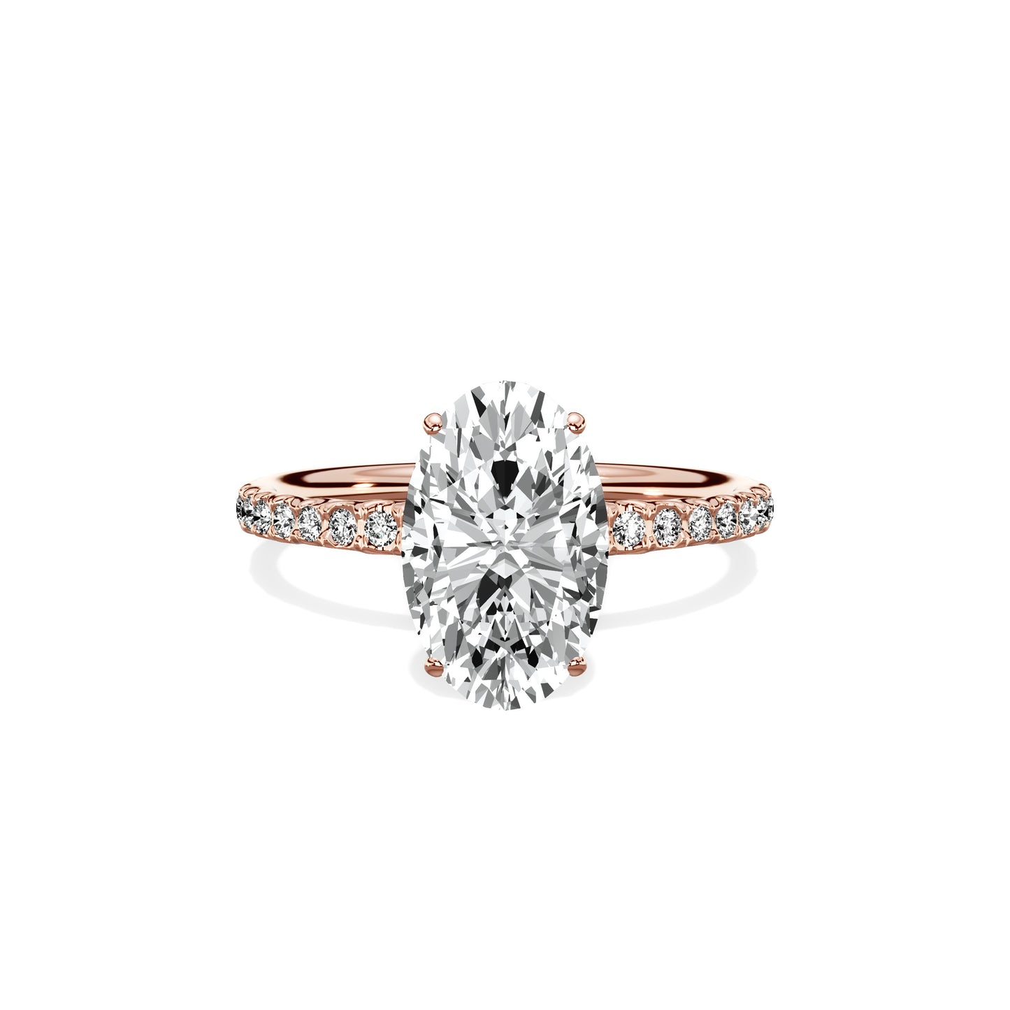 Martini Pave Solitaire Engagement Ring