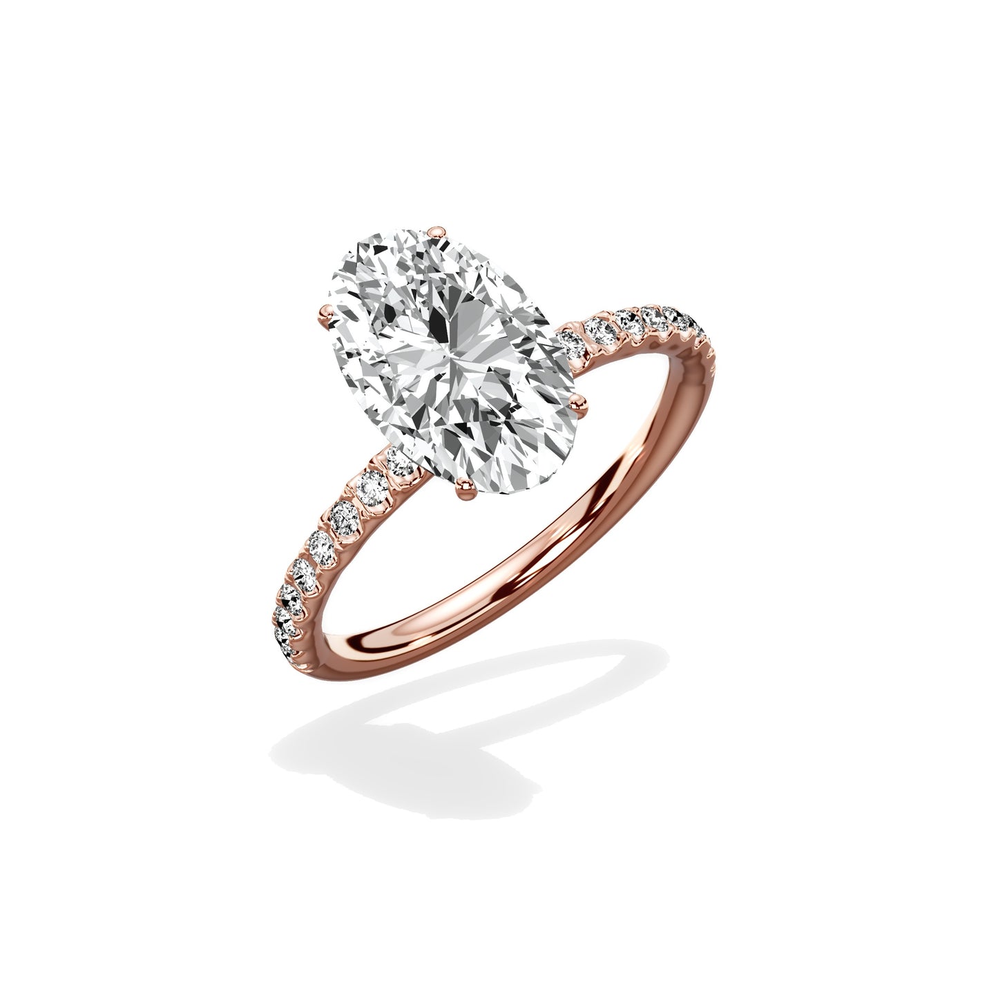 Martini Pave Solitaire Engagement Ring