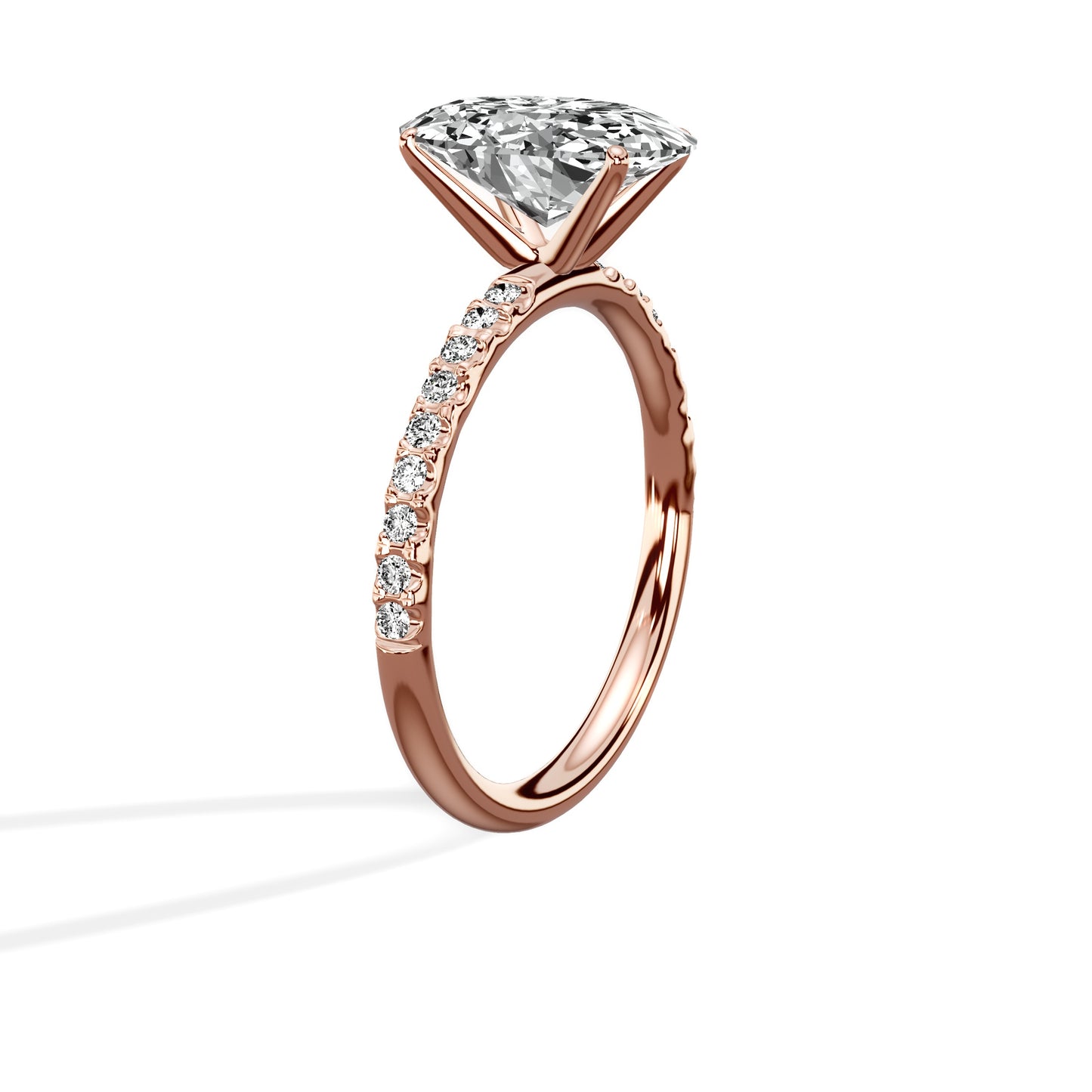 Martini Pave Solitaire Engagement Ring