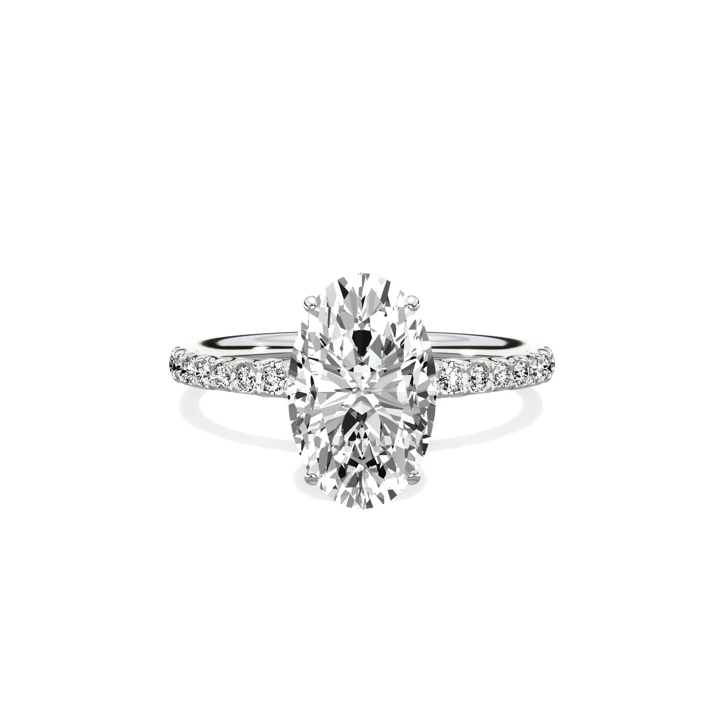 Martini Pave Solitaire Engagement Ring