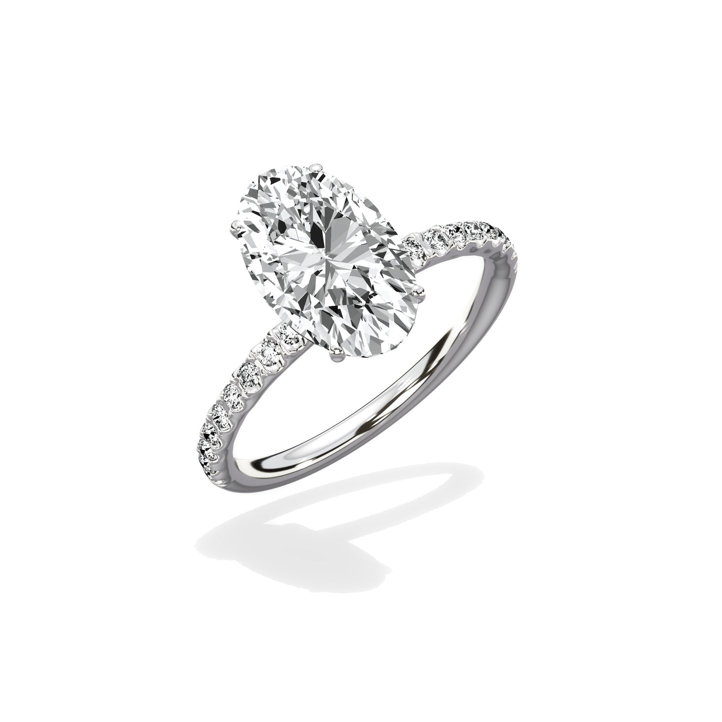 Martini Pave Solitaire Engagement Ring