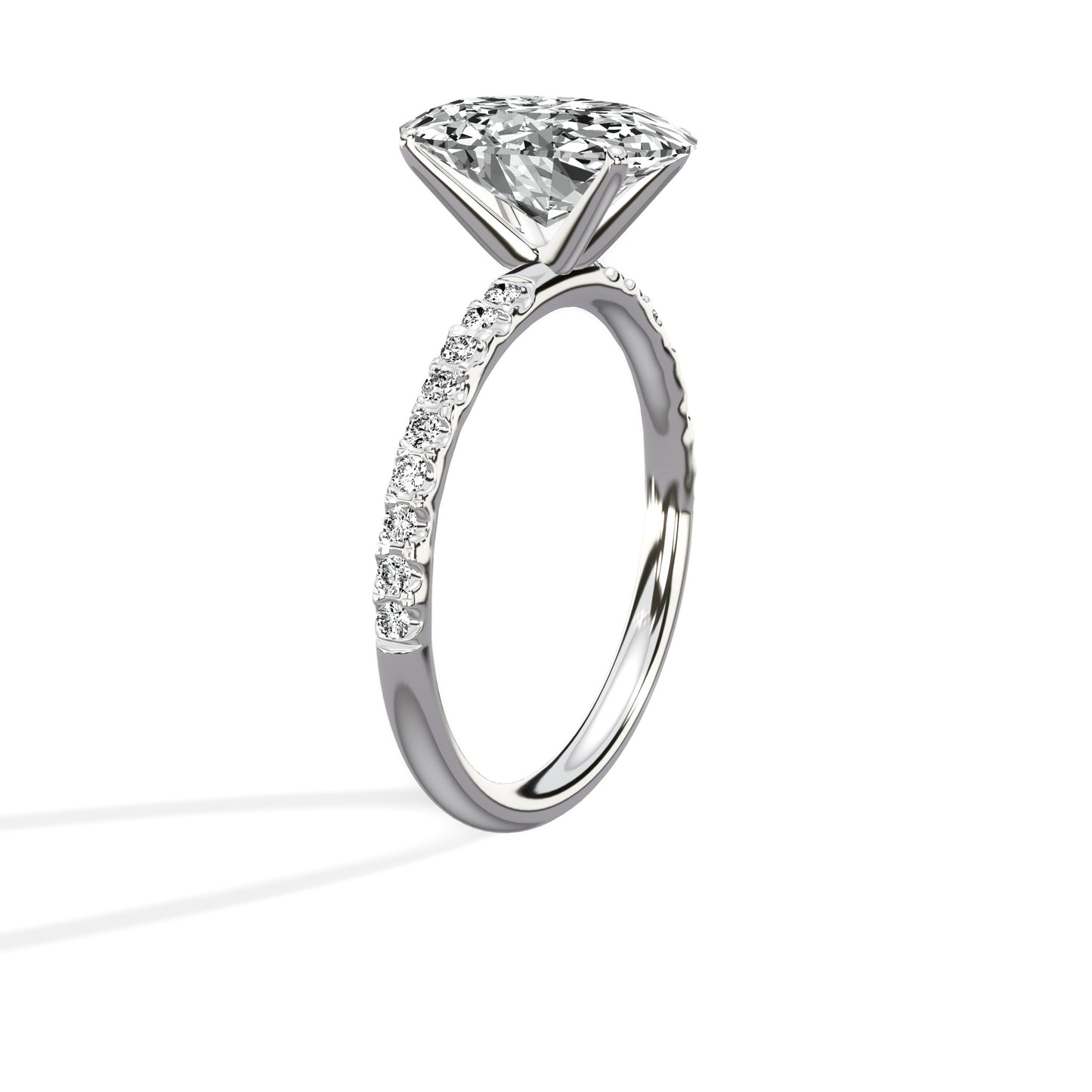 Martini Pave Solitaire Engagement Ring